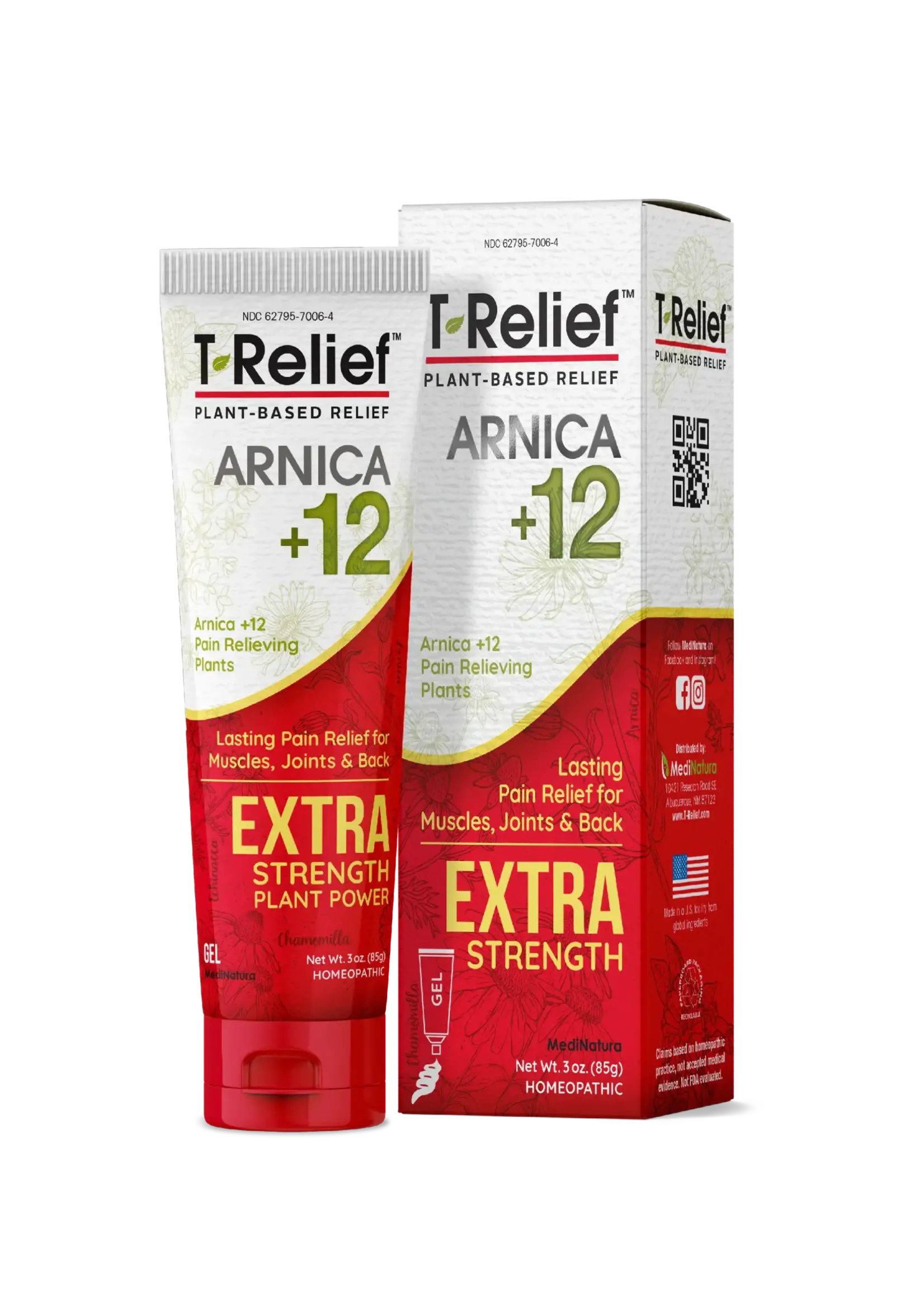 MediNatura T-Relief Arnica+12 Extra Strength Gel 3oz