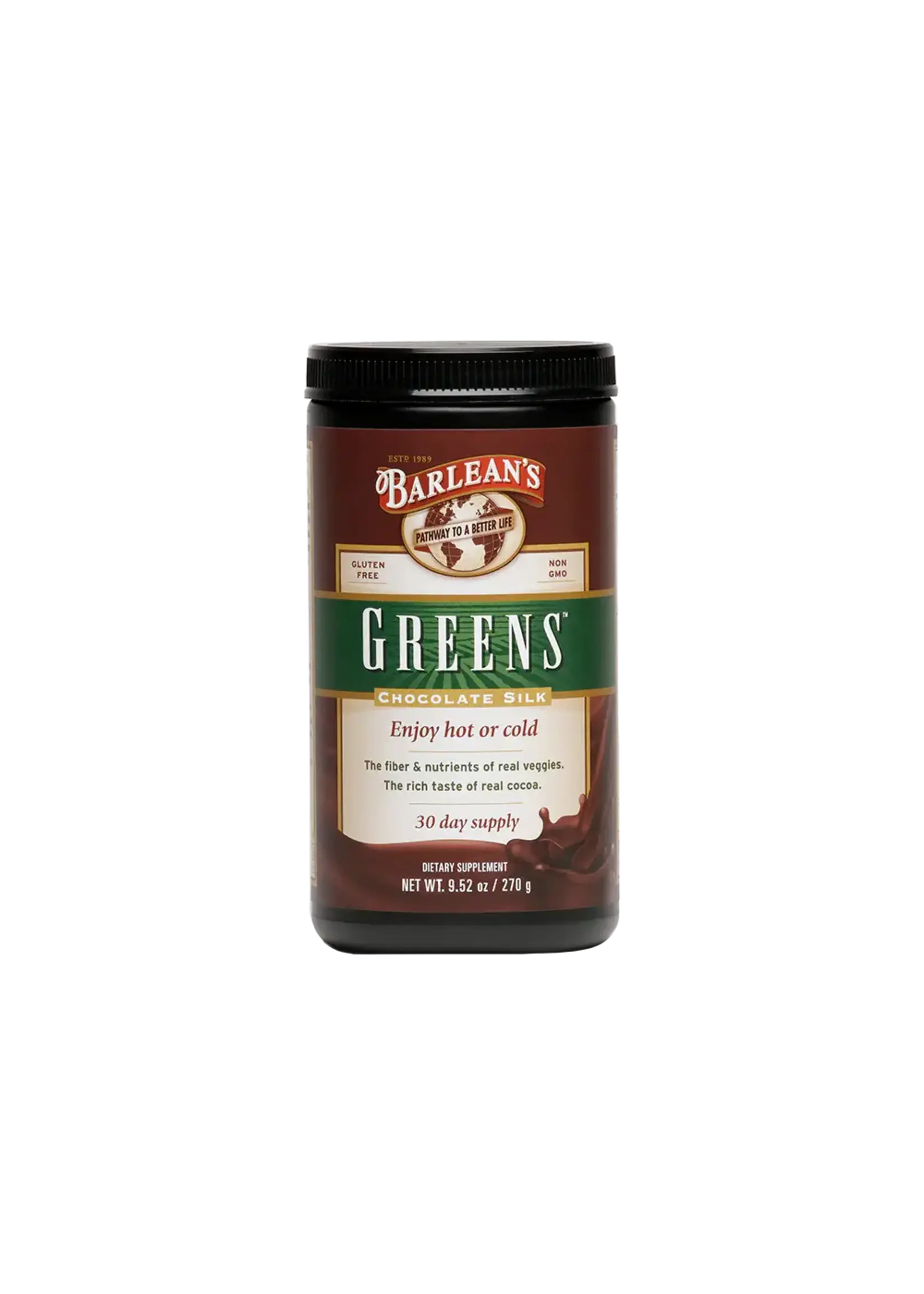 Barlean's Chocolate Silk Greens Powder 9.52oz