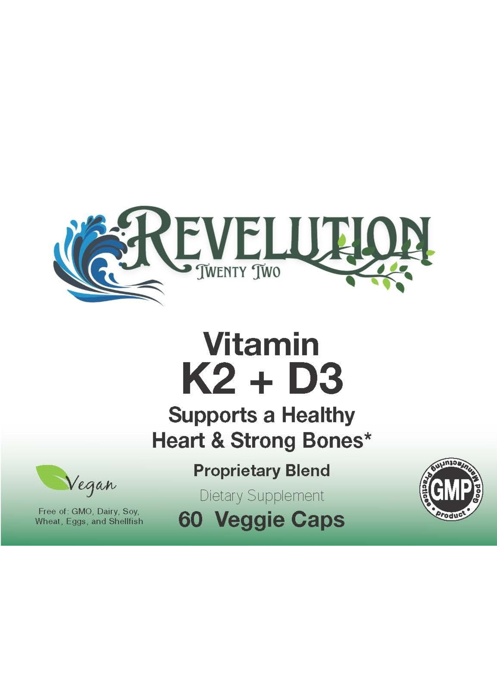 Revelution Twenty Two™ Revelution Twenty Two™ Vitamin K2+D3 60 VC  100 mcg/5000IU