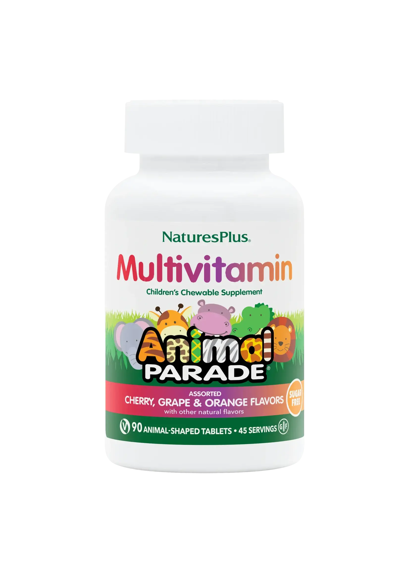 Nature's Plus NP Sugar Free Animal Parade  Multi- Assorted Flavors  Chewable 90