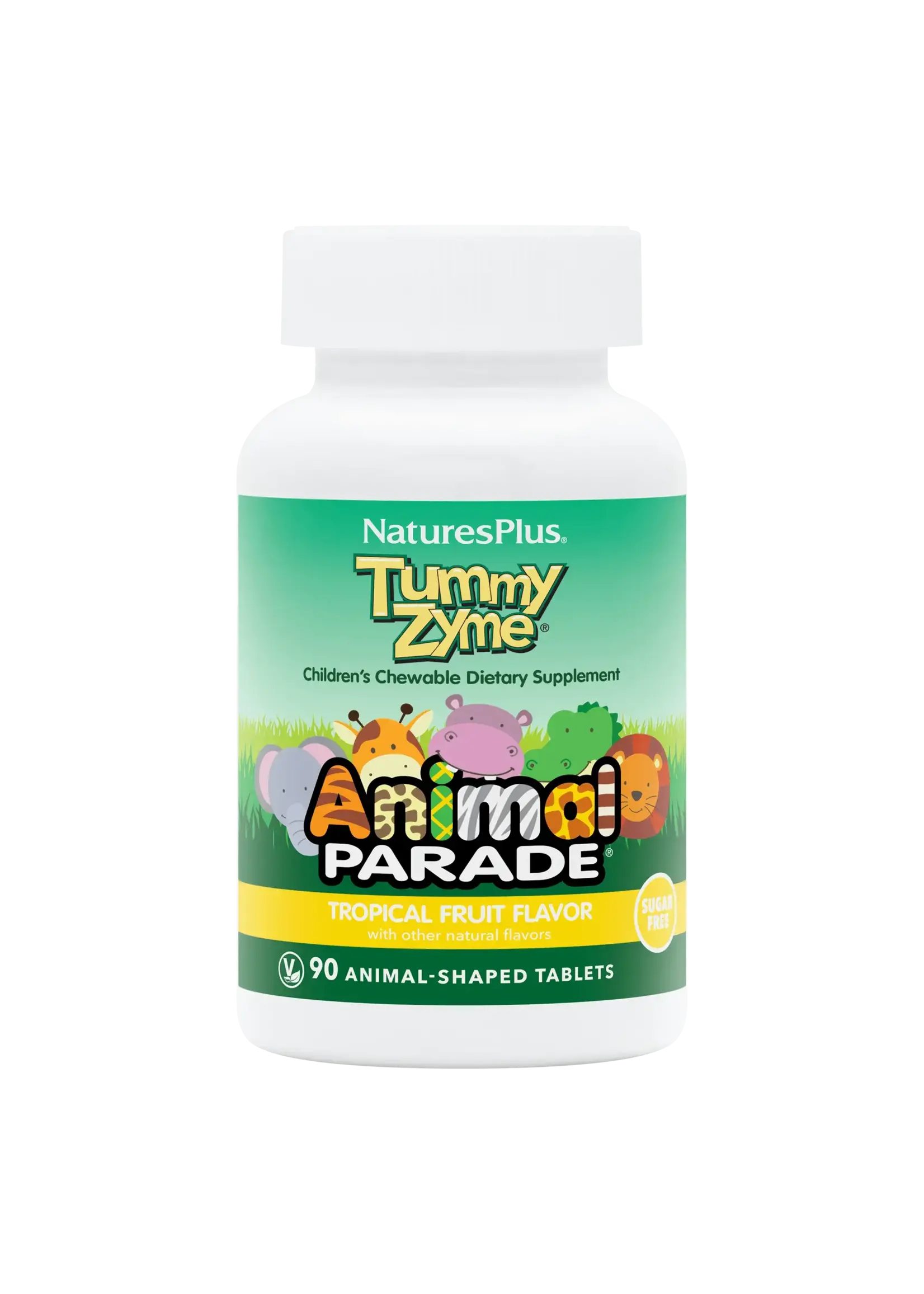 Nature's Plus NP Animal Parade Tummy Zyme Chewable  Tropical Fruit Flavor 90