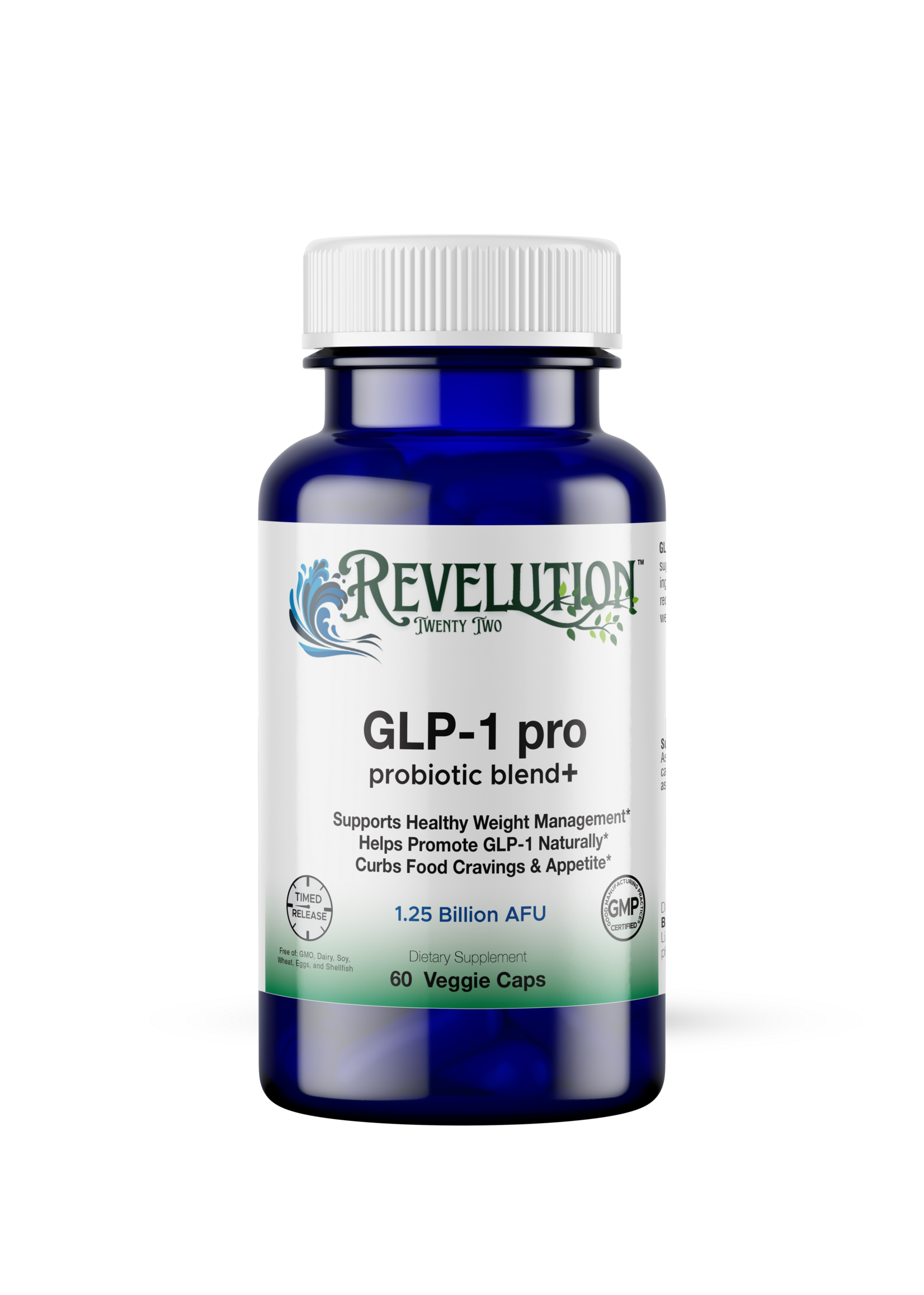 Revelution Twenty Two™ GLP-1 Pro  1.25 Billion AFU Probiotic Blend 60 veg caps