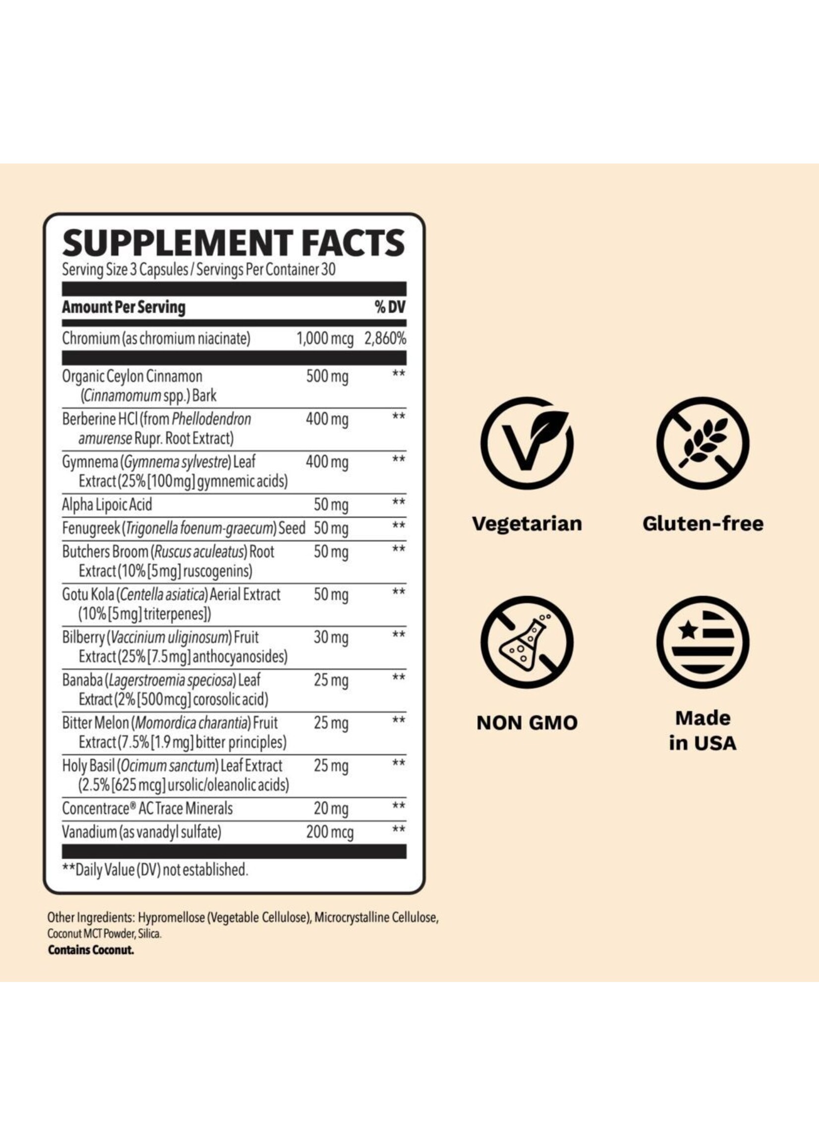 Life Seasons Glucose Stabili-T EXTRA STRENGTH Blood Sugar Support 90 vc