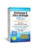 RxOmega-3 Ultra Strength 2,150mg EPA/DHA/DPA Enteripure  plus Vitamin D3 1000 IU 150 sg