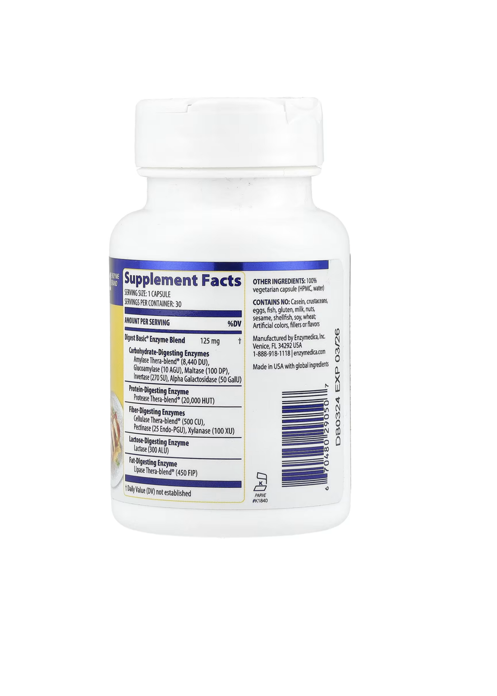 *Enzymedica, Digest Basic®, 30 Capsules