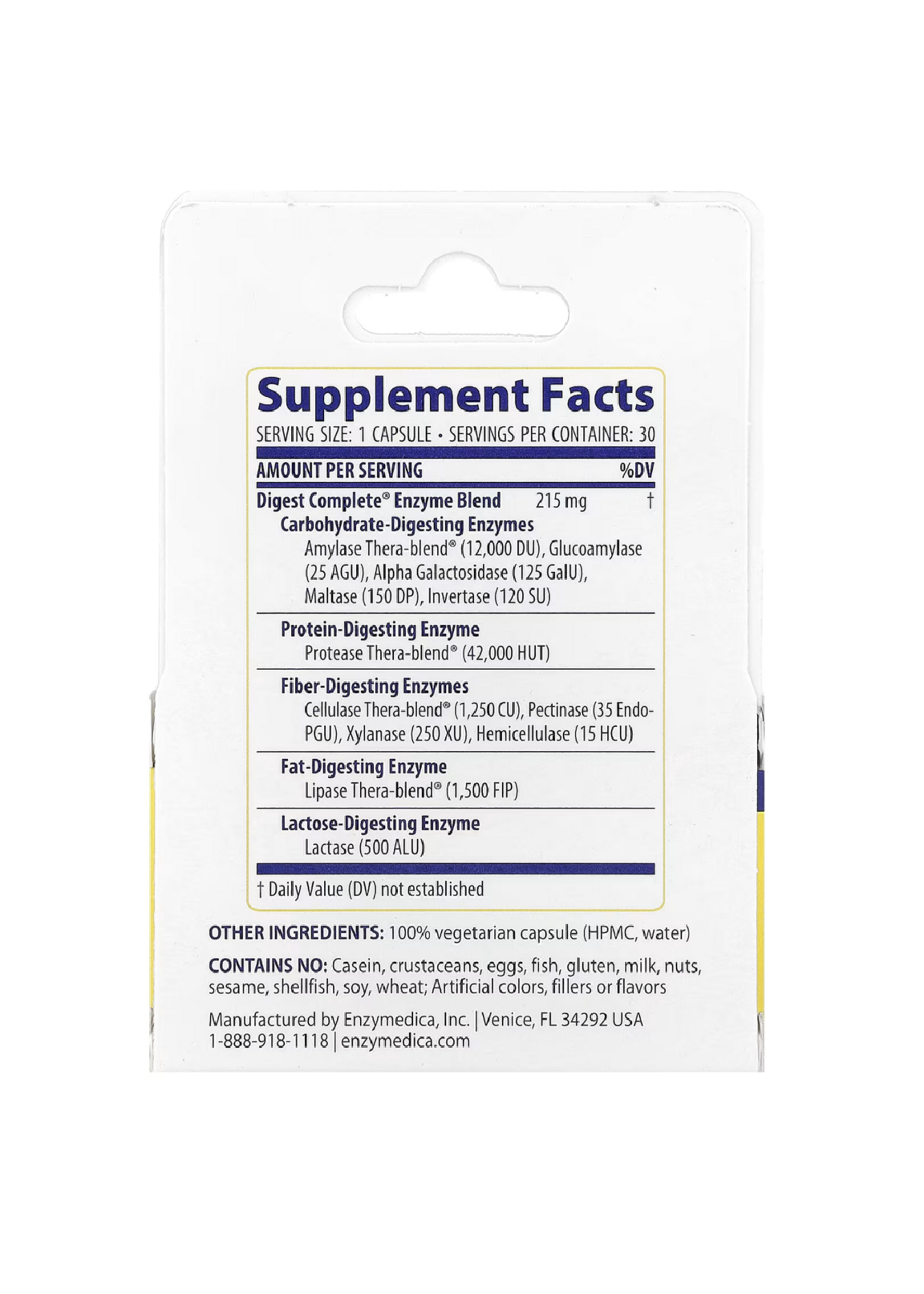 *Enzymedica, Digest Complete®, 30 Capsules