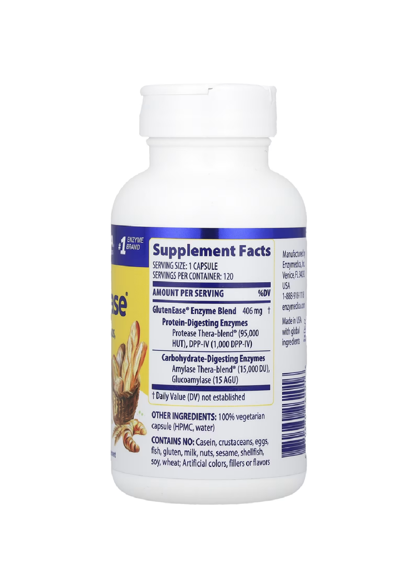 *Enzymedica, GlutenEase®, 120 Capsules
