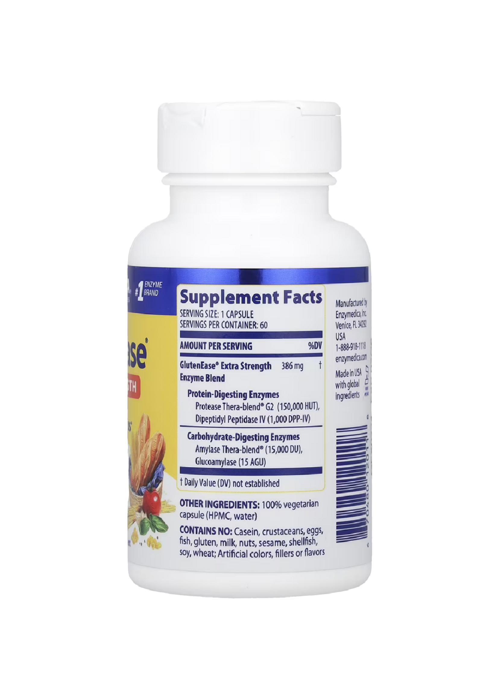 *Enzymedica, GlutenEase®, Extra Strength,60 Capsules