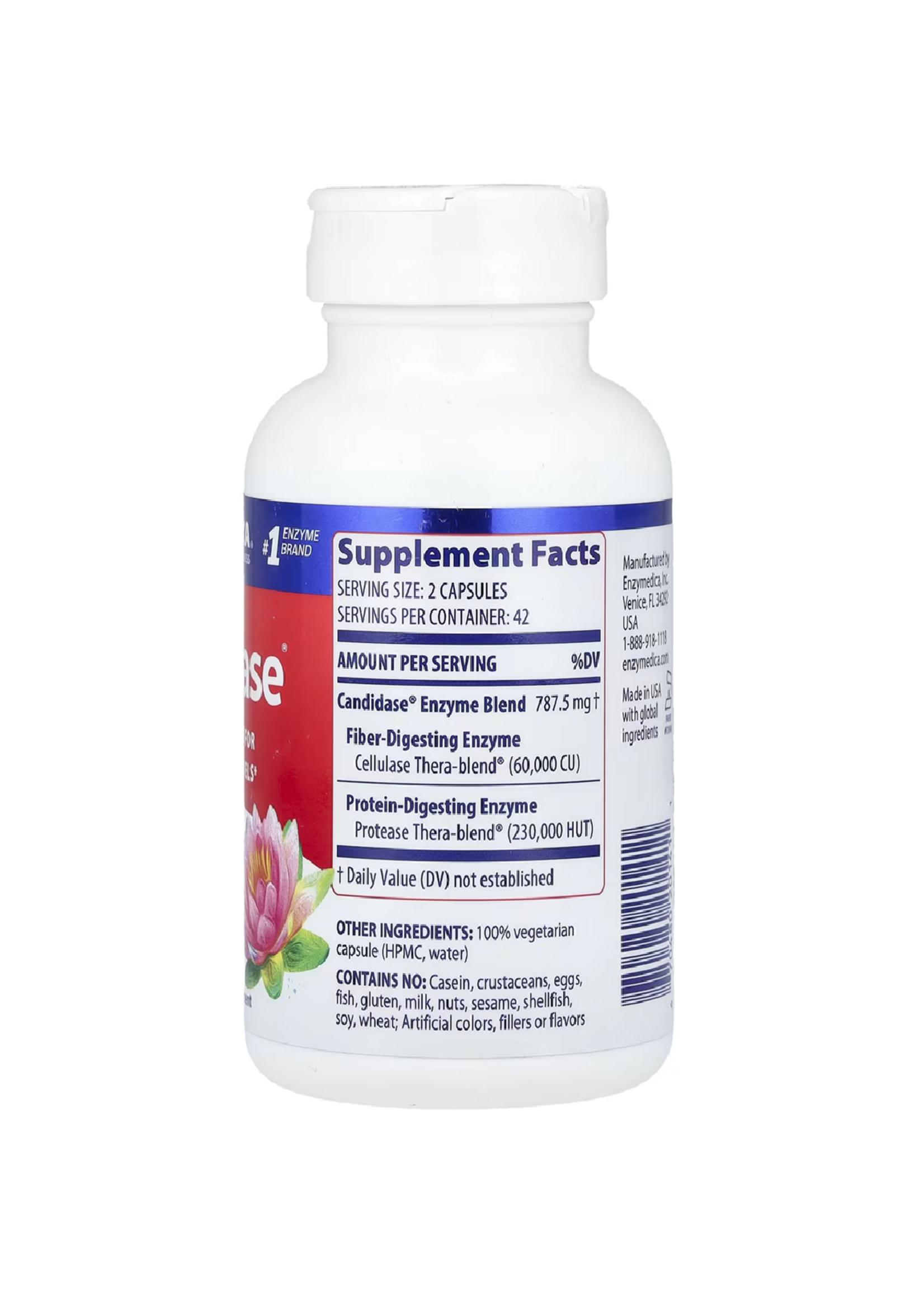 Enzymedica, Candidase, 84 Capsules