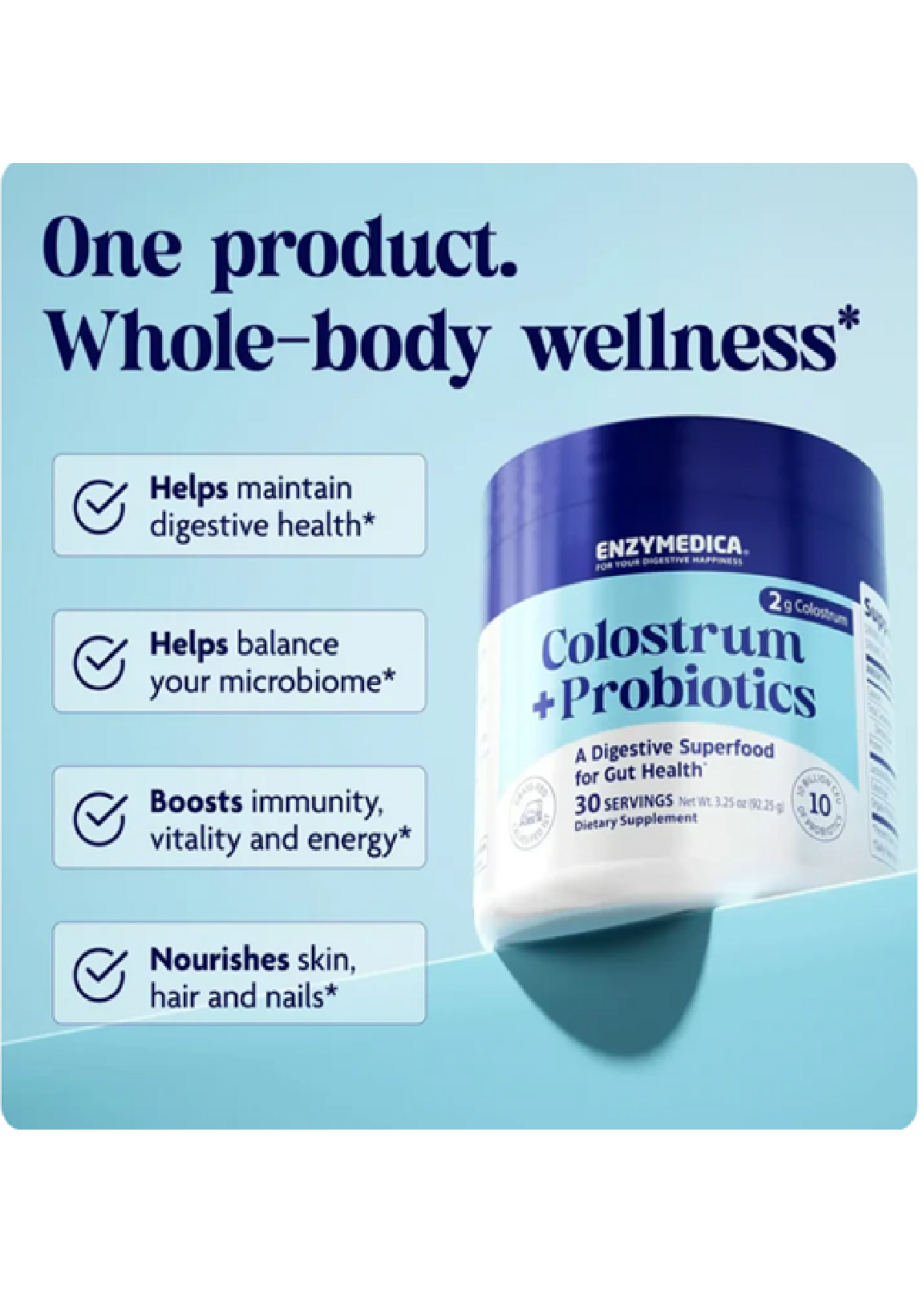 Enzymedica, Colostrum + Probiotic 3.25oz Powder