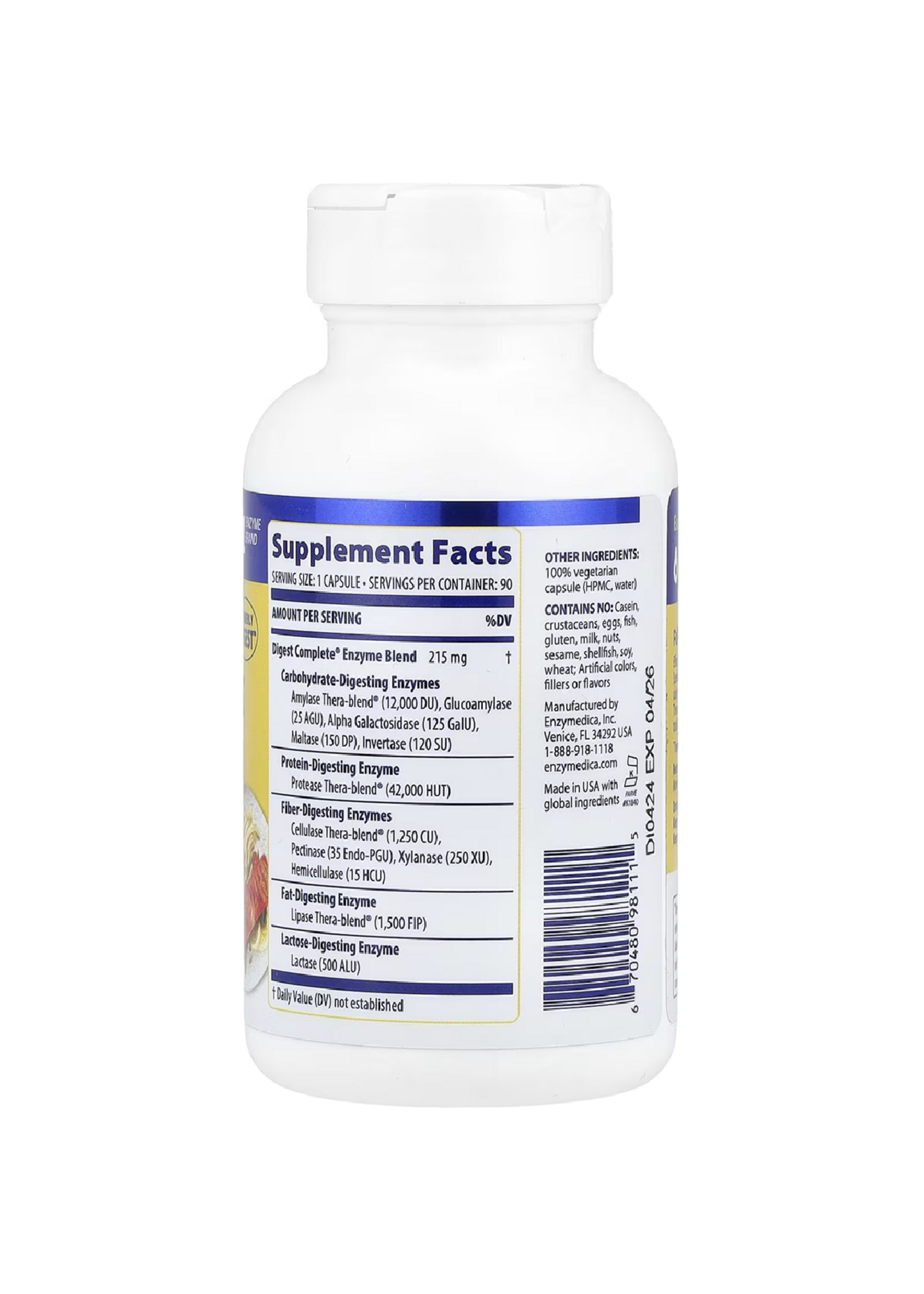 *Enzymedica, Digest Complete®, 90 Capsules