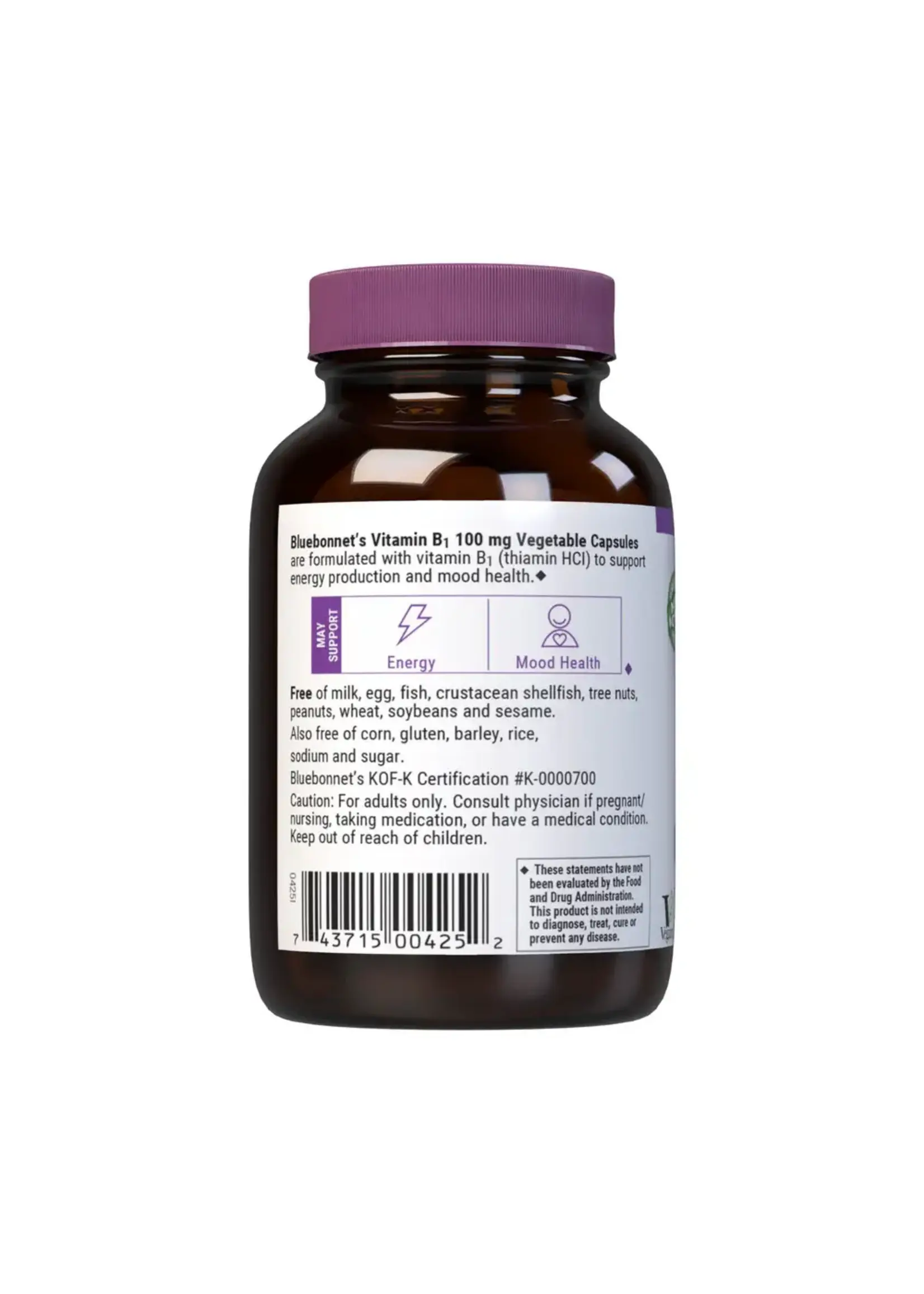 Bluebonnet Nutrition - Vitamin B-1 100 mg 100 vc