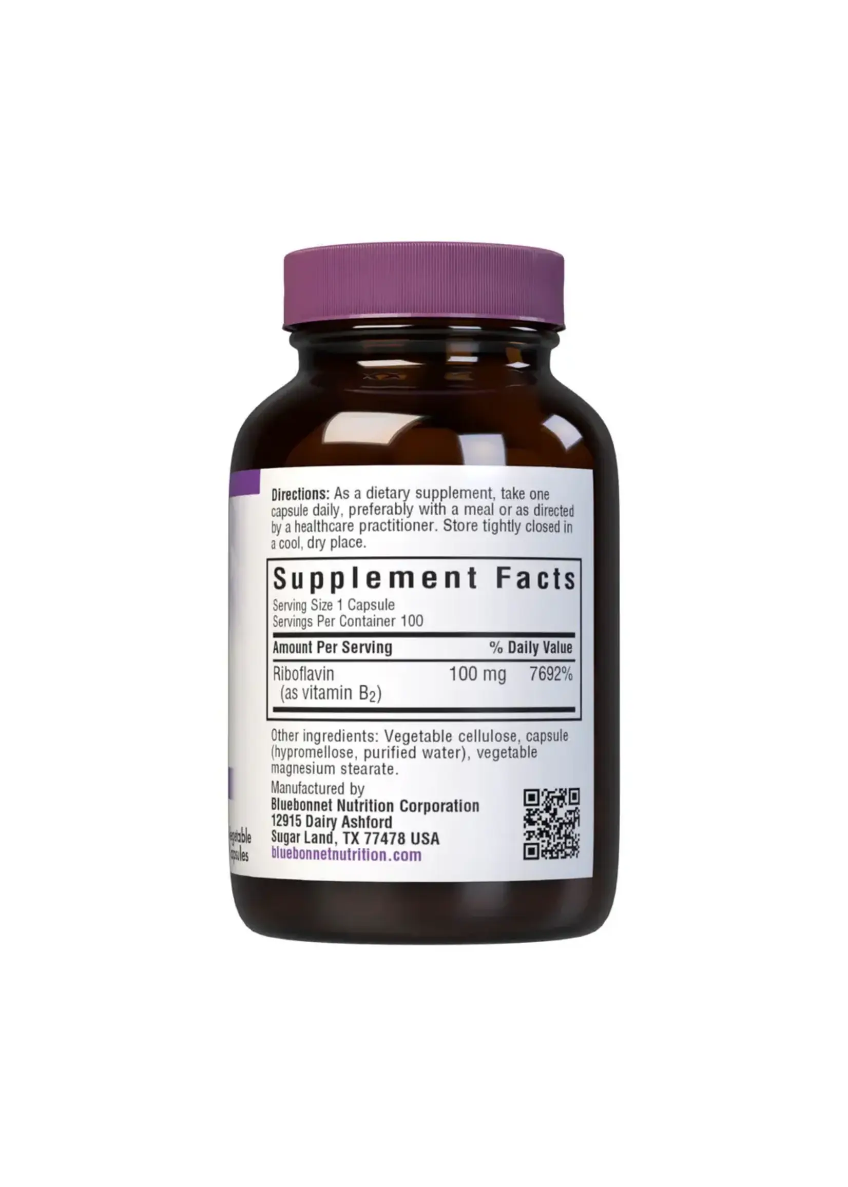 Bluebonnet Nutrition - Vitamin B-2 100 mg 100 vc