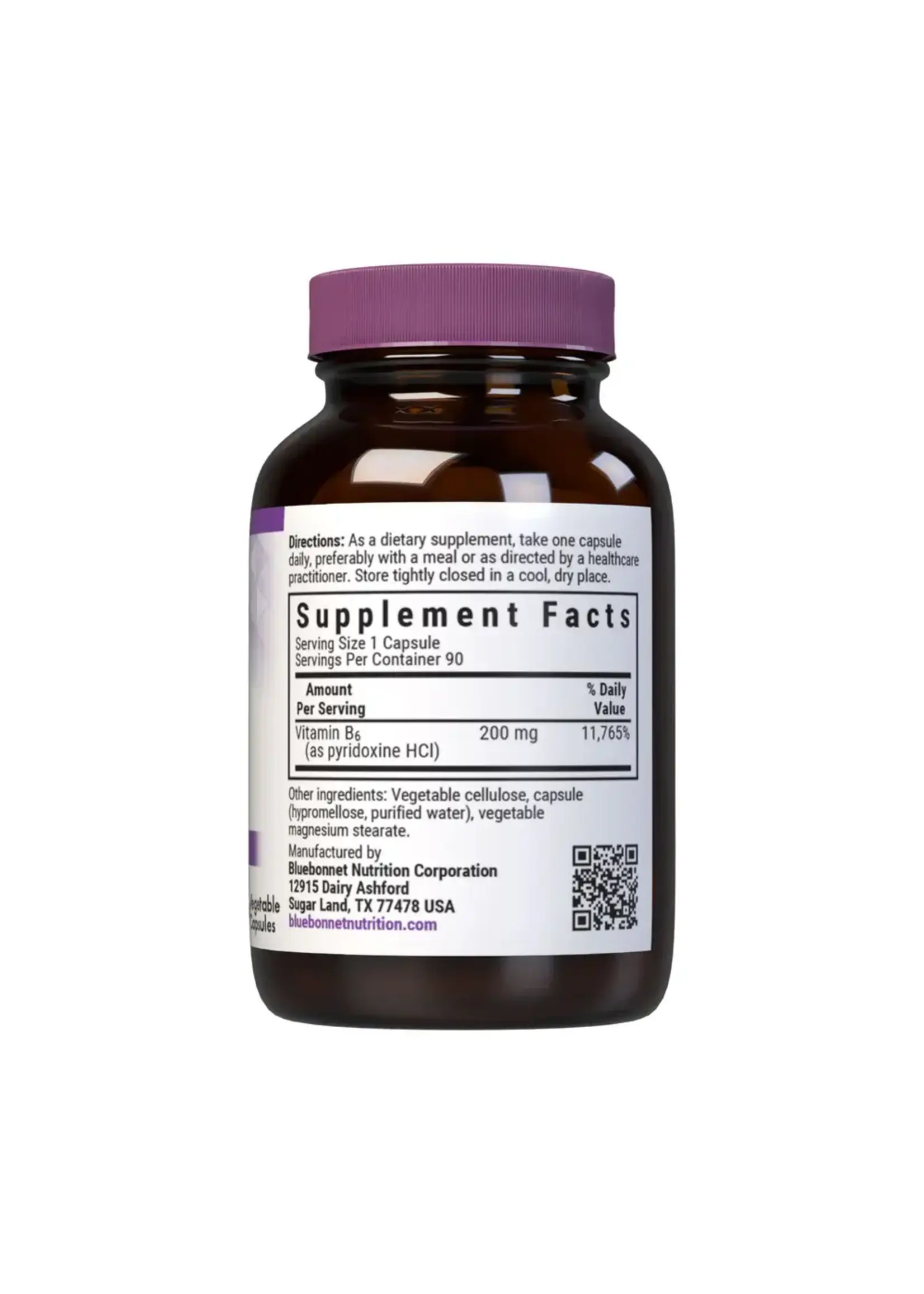 Bluebonnet Nutrition - Vitamin B-6 200 mg