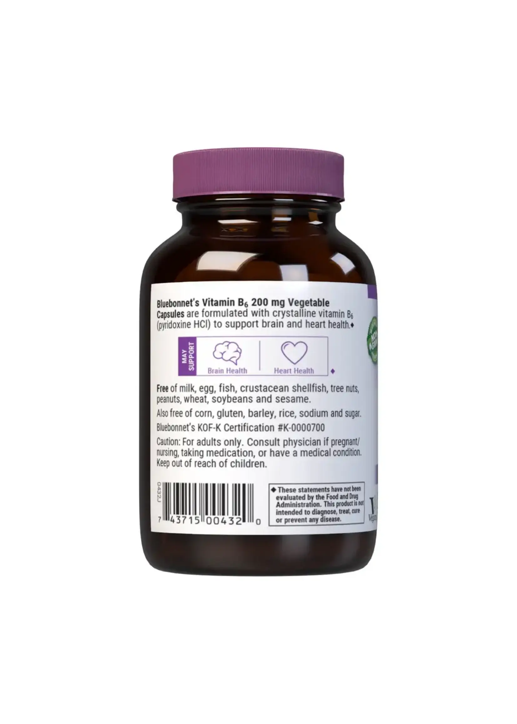 Bluebonnet Nutrition - Vitamin B-6 200 mg