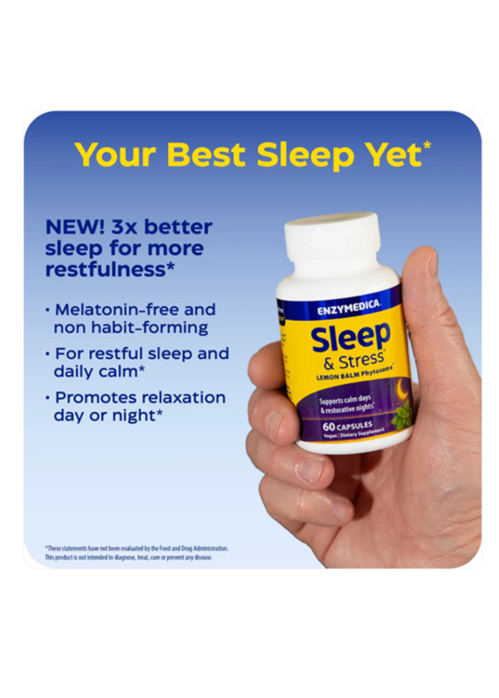*Enzymedica Sleep & Stress Lemon Balm Phytosome® - 60 caps