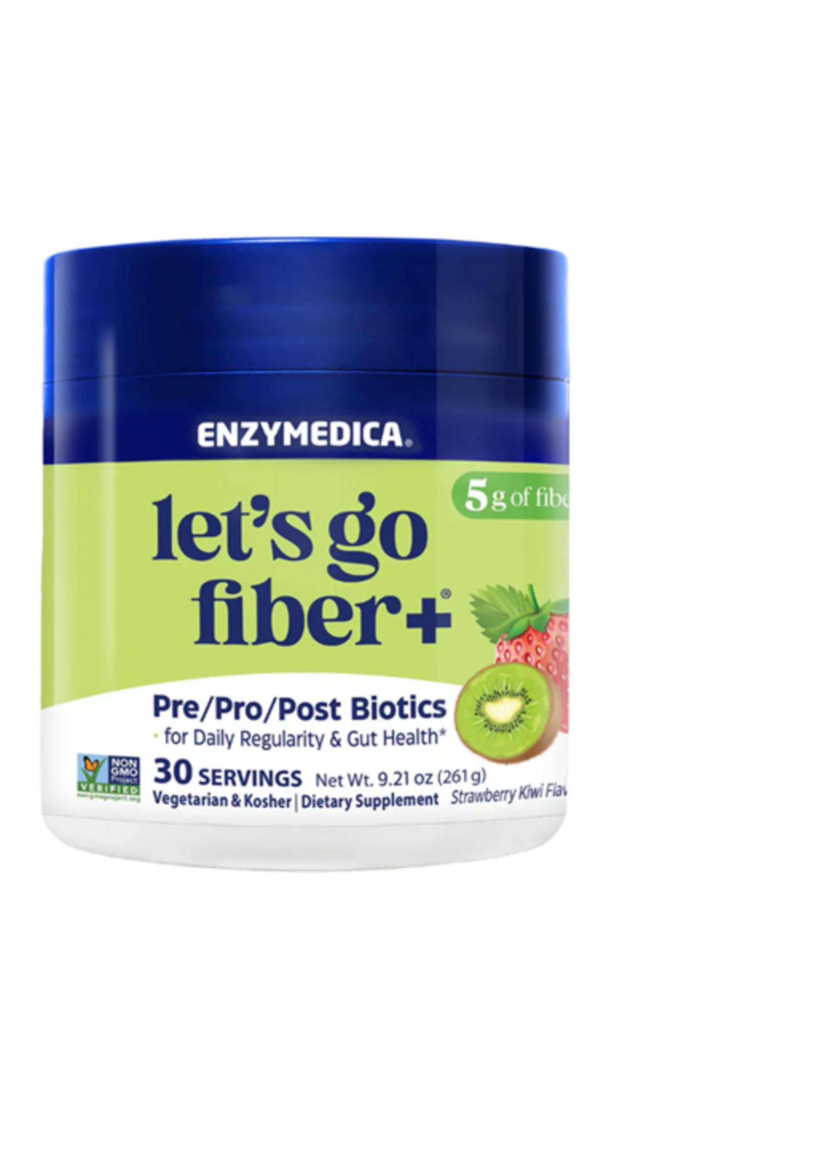 *Enzymedica, Lets Go Fiber + Pre/Pro/Post Biotic  Strawberry Kiwi 9.21oz