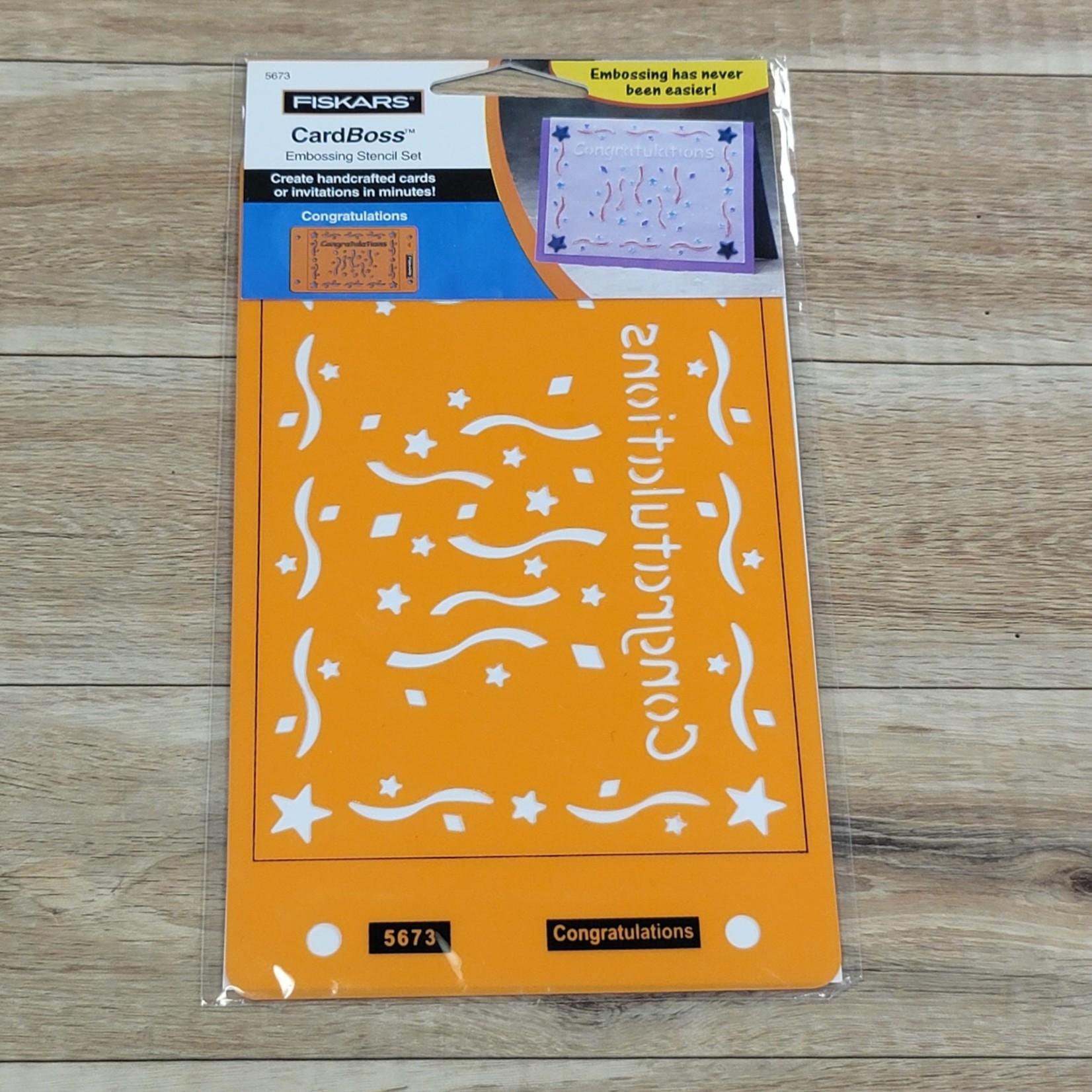 Fiskars - CardBoss - Embossing Stencil Set - Congratulations