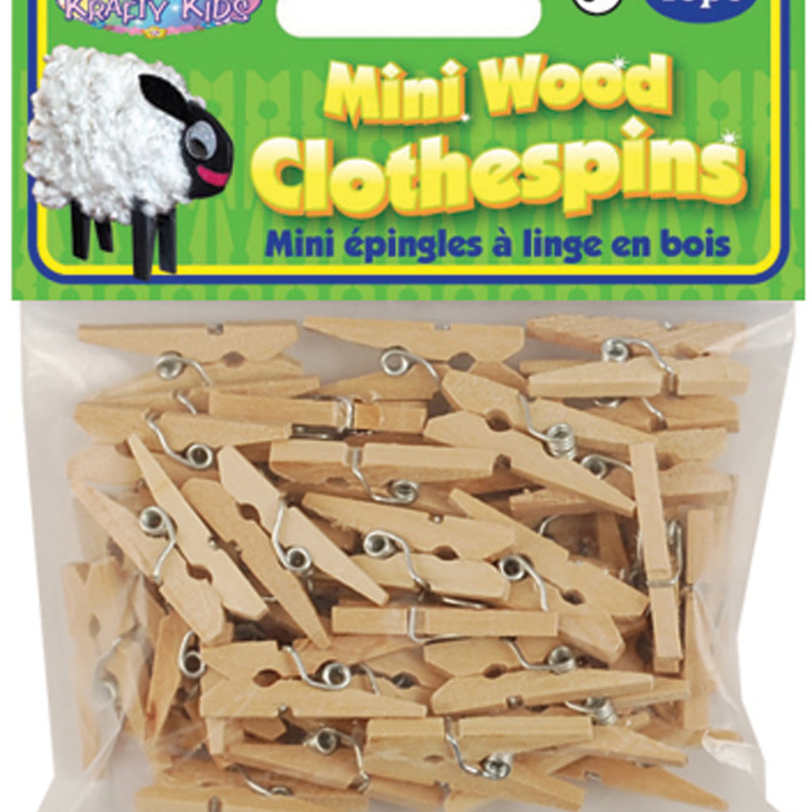 Mini Wood Clothespins-Natural 1" 45/Pkg