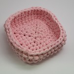 Crochet Bowl - Square - Pink