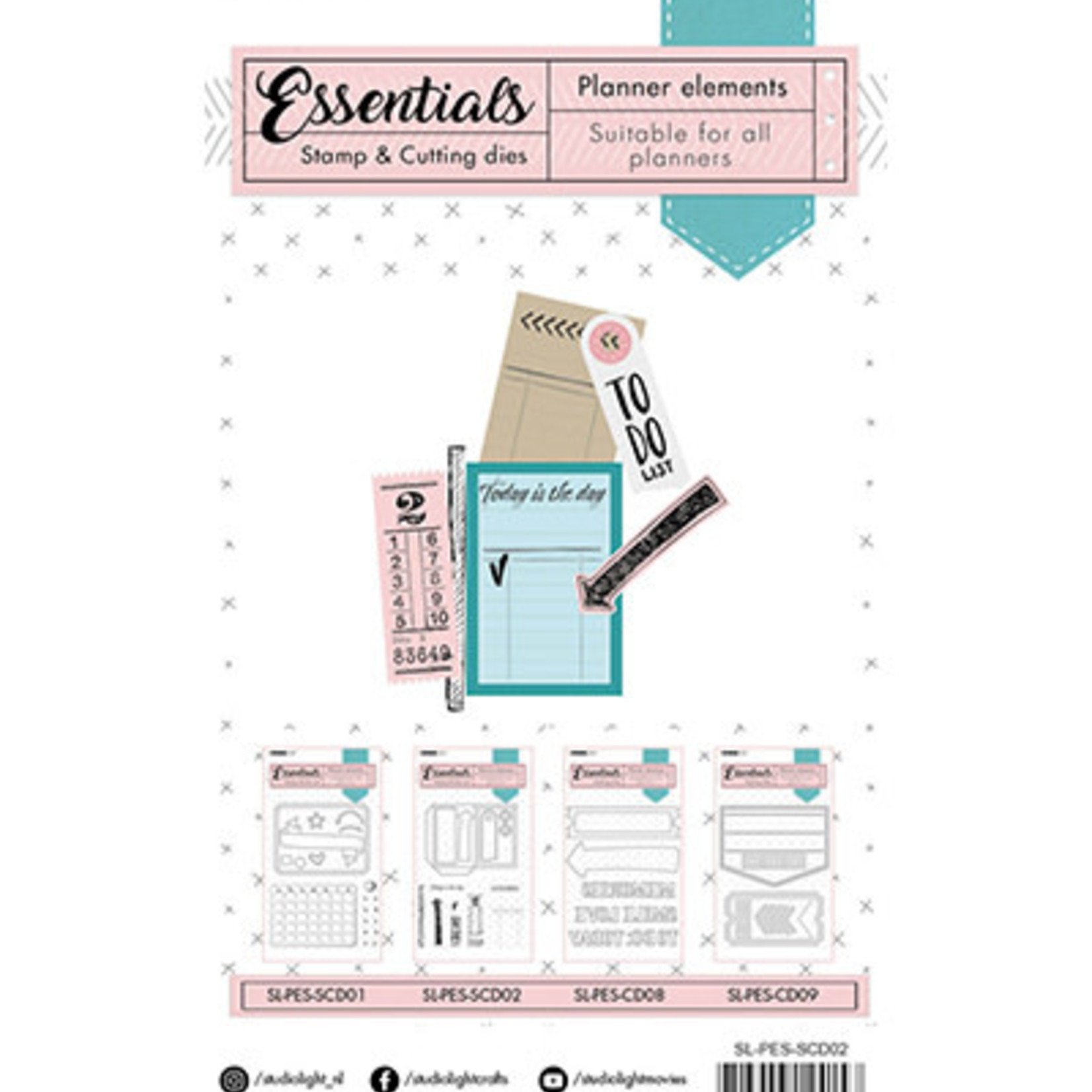 Studio Light - Essentials Stamp & Cutting Dies - Planner Elements -  SL-PES-SCD02 - Creative Haven YXE