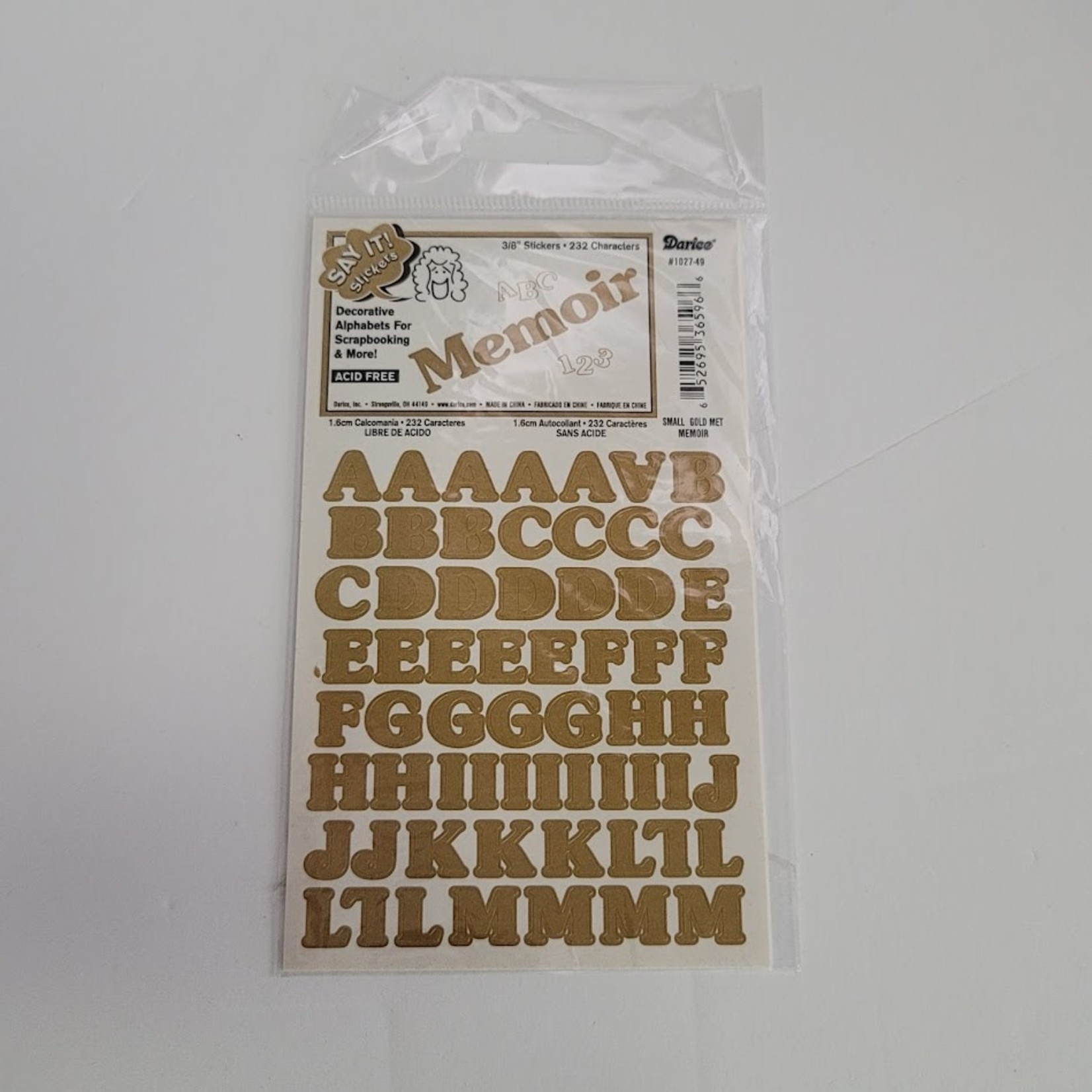 Stickers - Alphabet - Small Gold