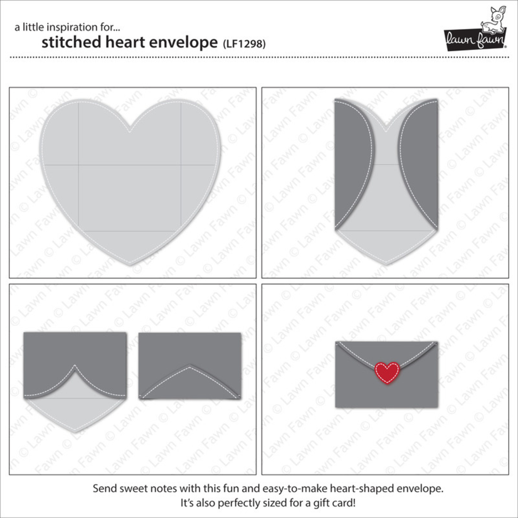 Lawn Fawn Lawn Cuts Custom Craft Die-Stitched Heart Envelope