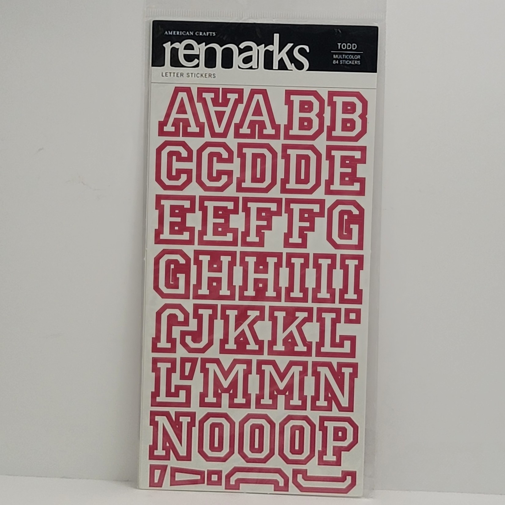 American Crafts Alphabet Sticker Sheet - remarks - Todd