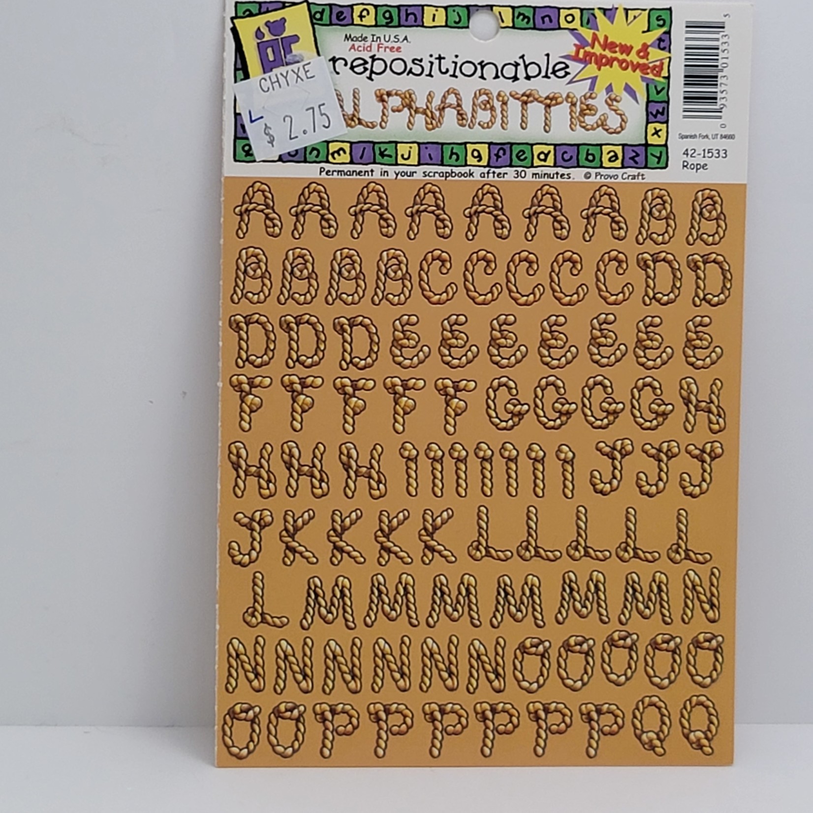 ProvoCraft Provo Craft Alphabet Stickers - Repositionable Alphabitties