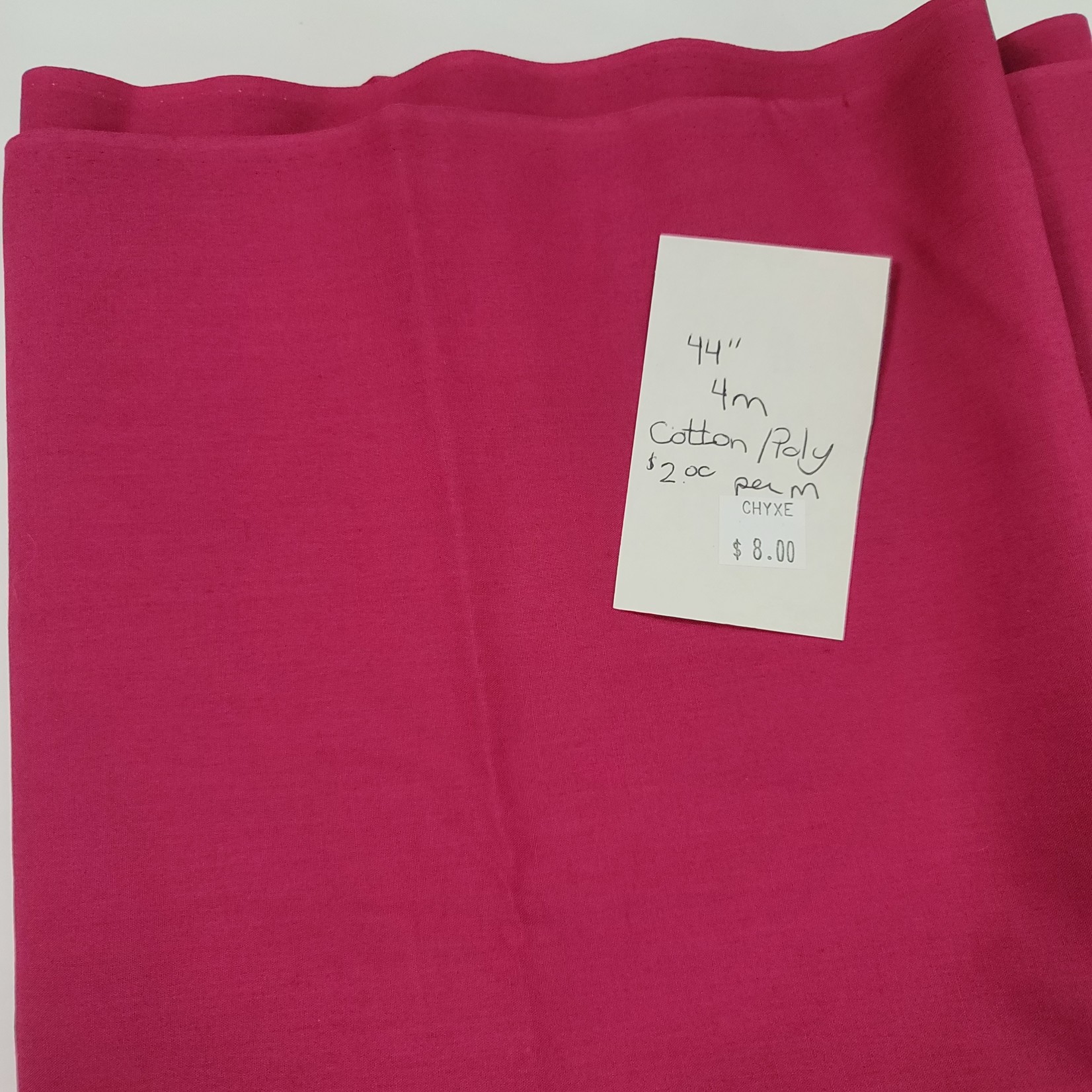 Cotton/Poly Fabric - 44" x 4m - Bright Pink
