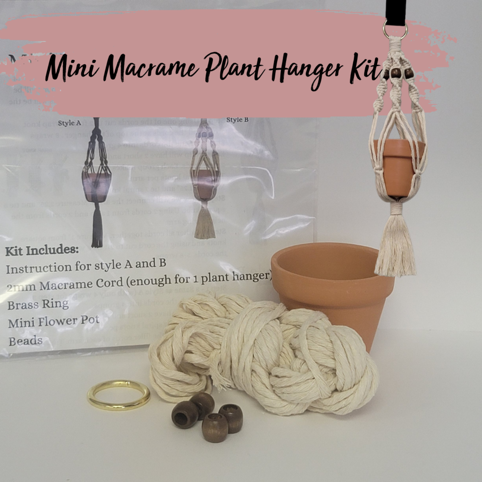 Mini Macrame Plant Hanger Kit