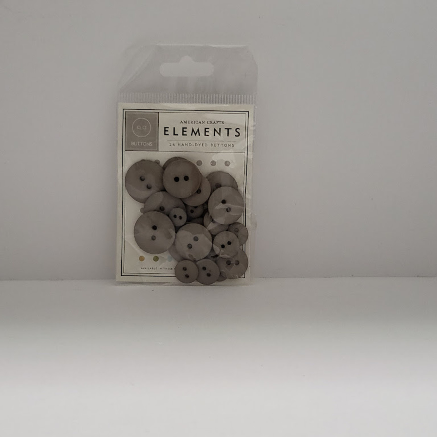 American Crafts Elements - Hand-Dyed Buttons - Grey