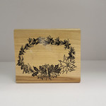 Wooden Block Stamp - Wreath Oval