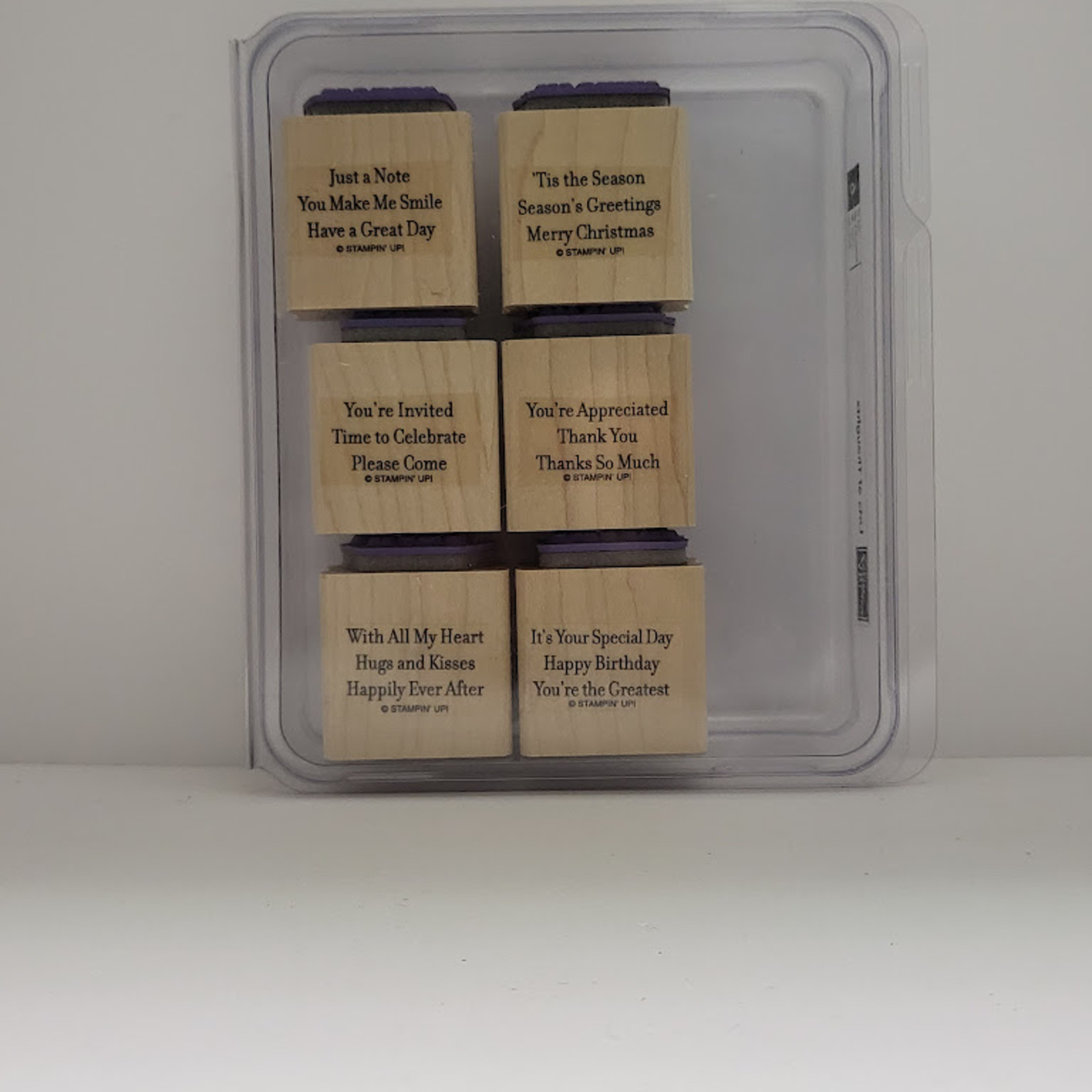 Stampin Up Wooden Stamps with clamshell cases (gently used) You choose!