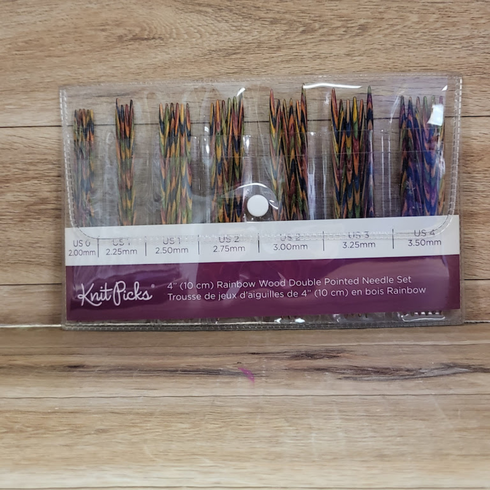 Knit Picks 4" Rainbow Wood Double Pointed Needle Set