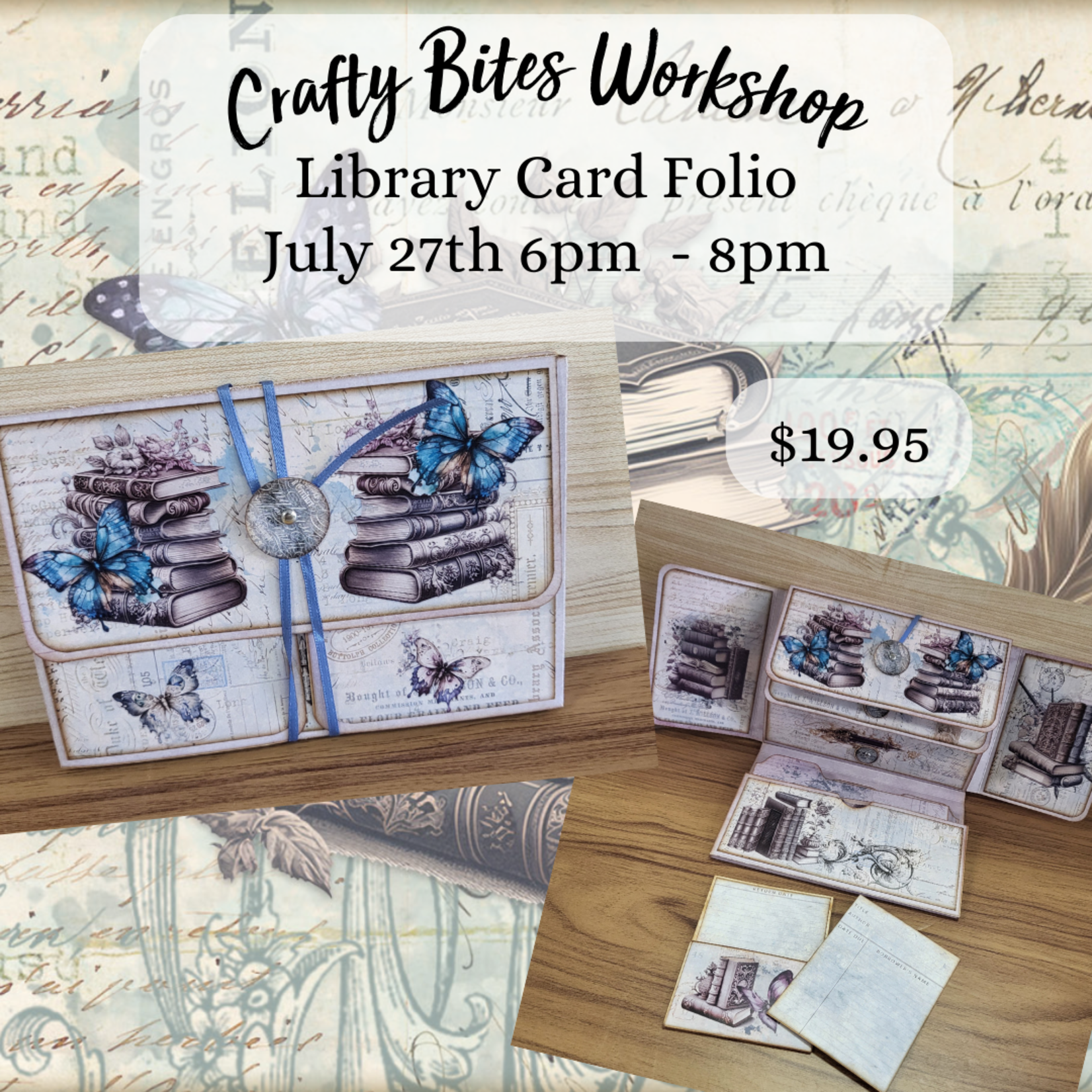 Library Card Folio Workshop - Thursday, July 27th 6pm