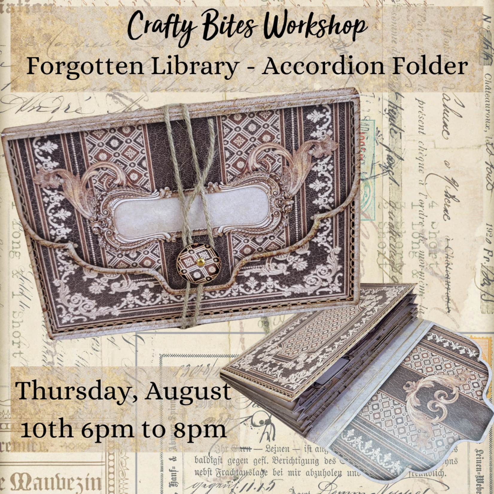 Forgotten Library Accordion Folder Workshop Thursday August 10th 6pm