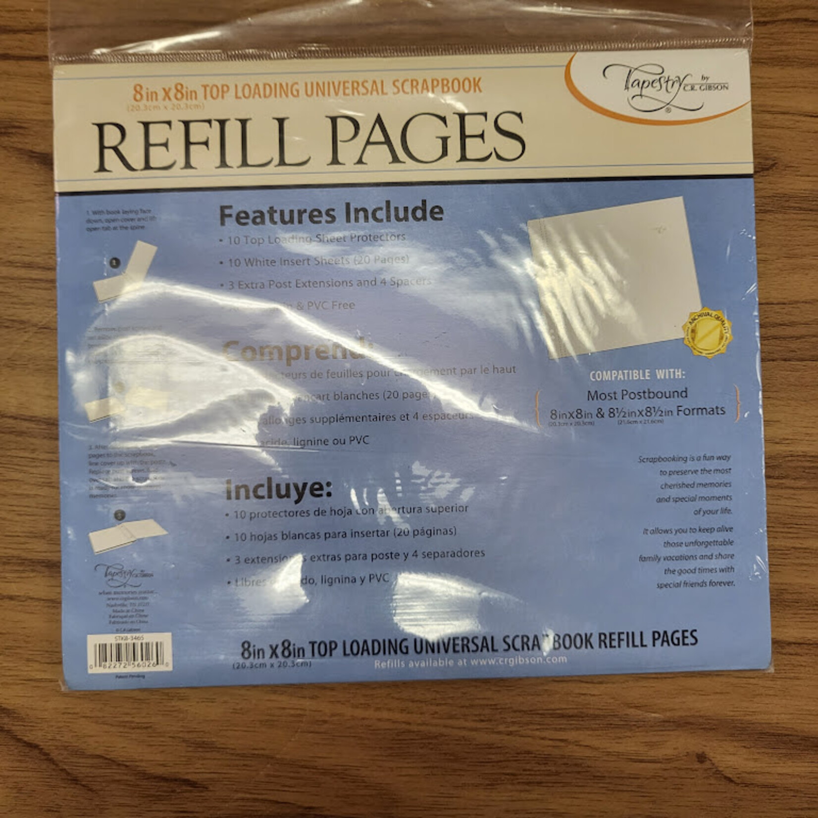 8" x 8" Refill Pages - Top-Loading 10 pages