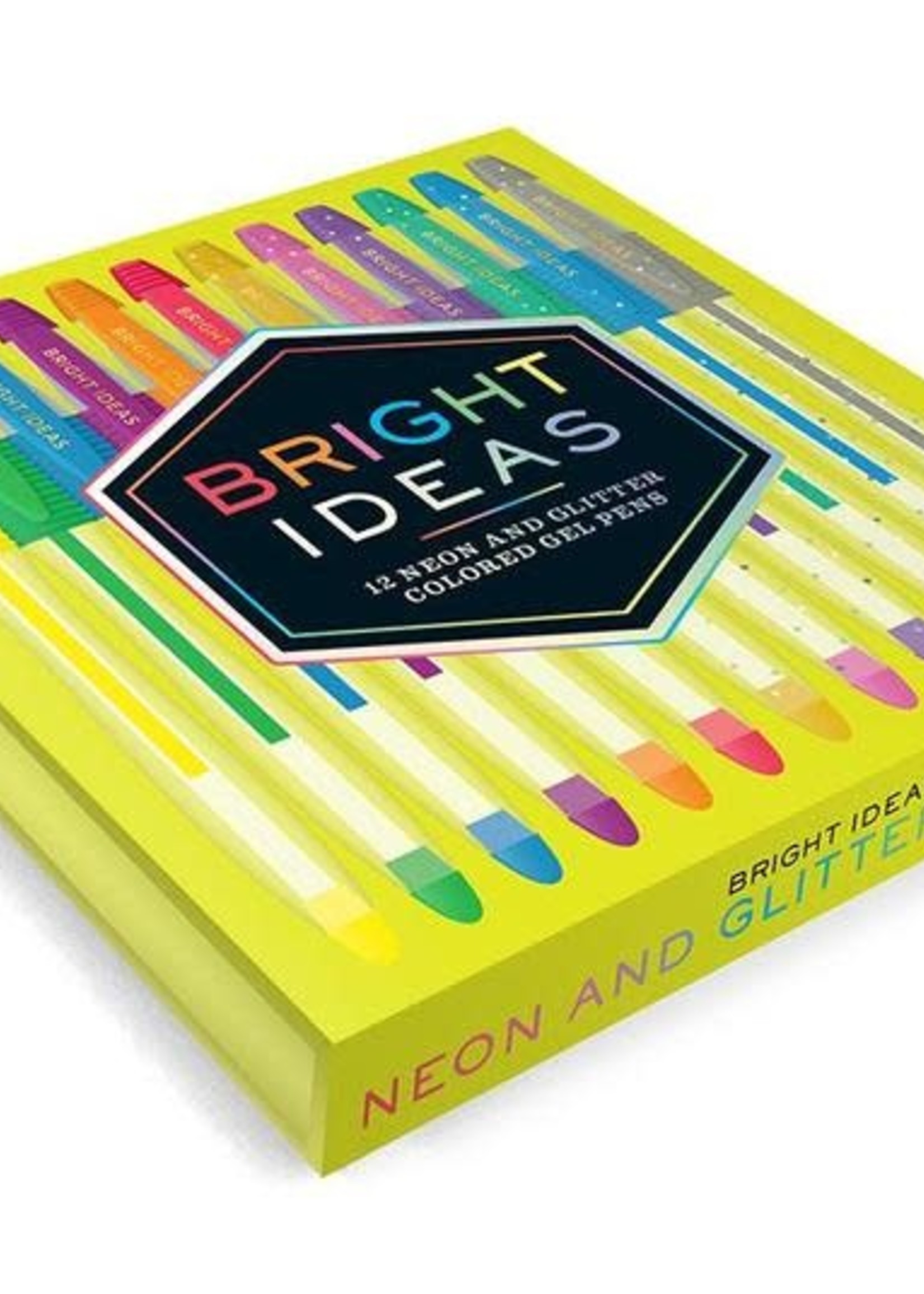 Bright Ideas Neon and Glitter Colored Gel Pens 12 Colored Pens by Chronicle Books