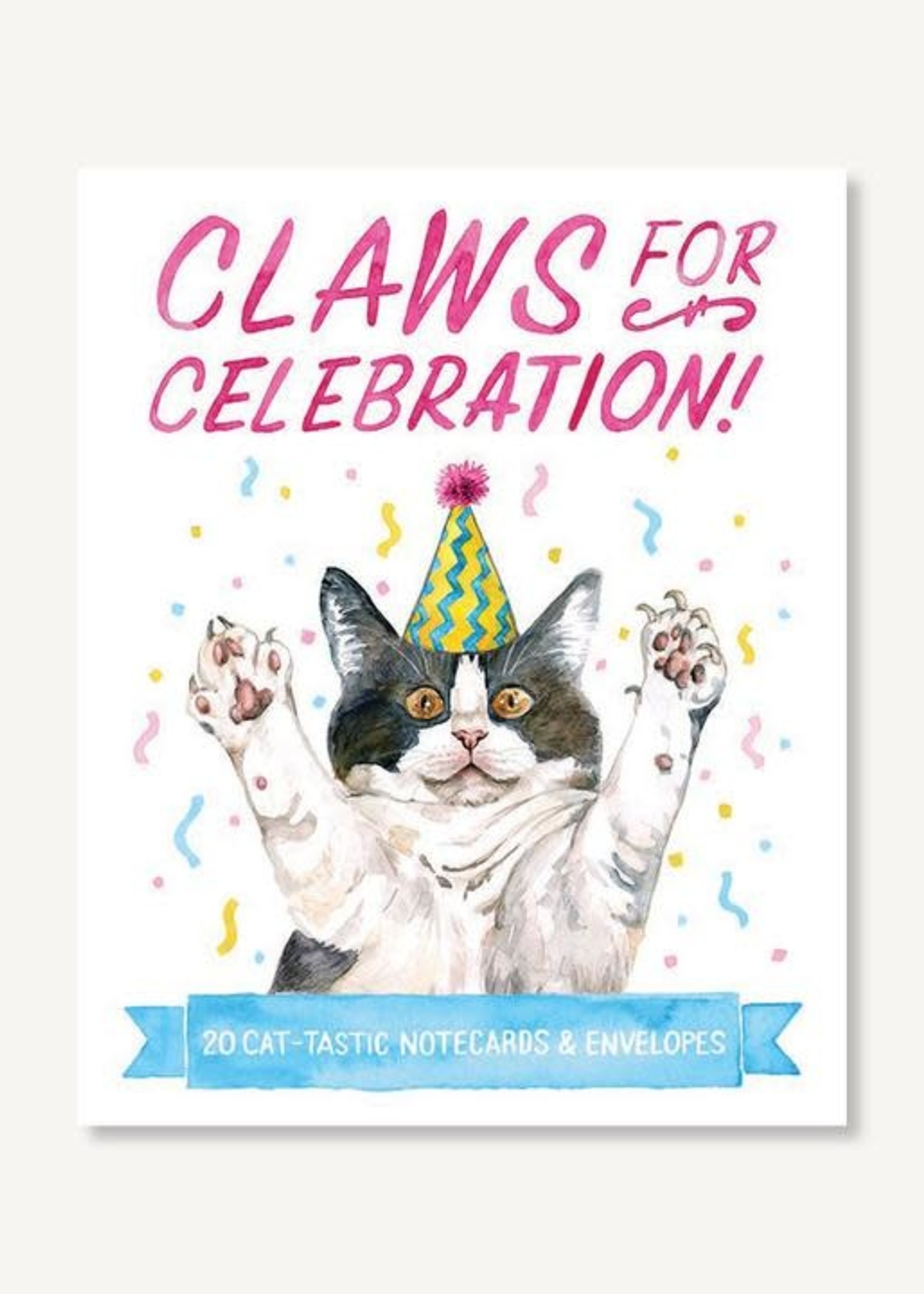 Claws for Celebration Notecards: 20 Cat-tastic Notecards & Envelopes by Megan Lynn Kott