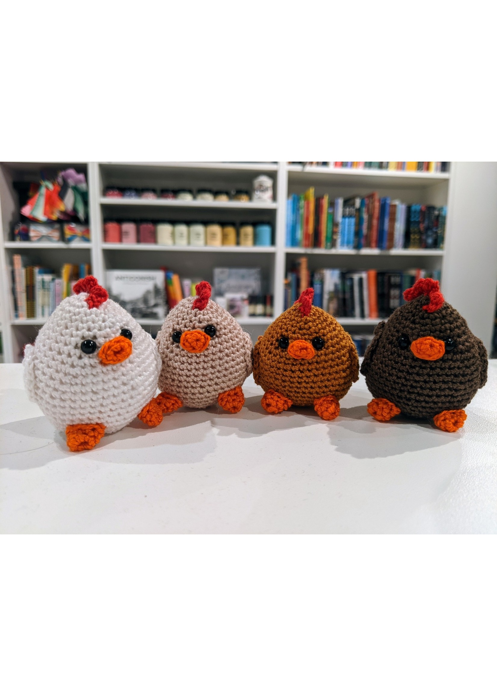 The Curious Cat Tea & Books Mini Chicken Crochet