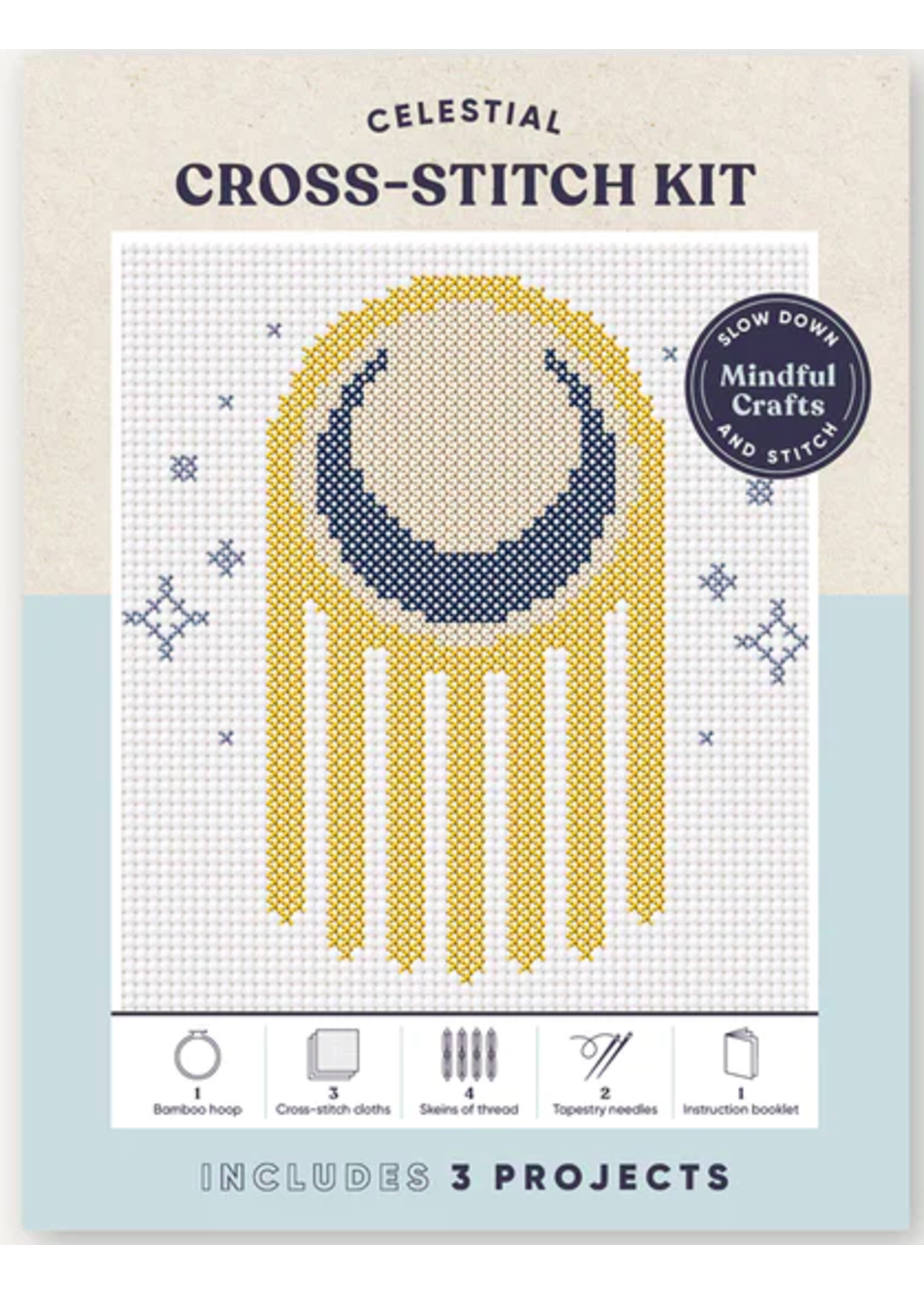 Mindful Crafts: Celestial Cross-Stitch Kit by Chronicle Books