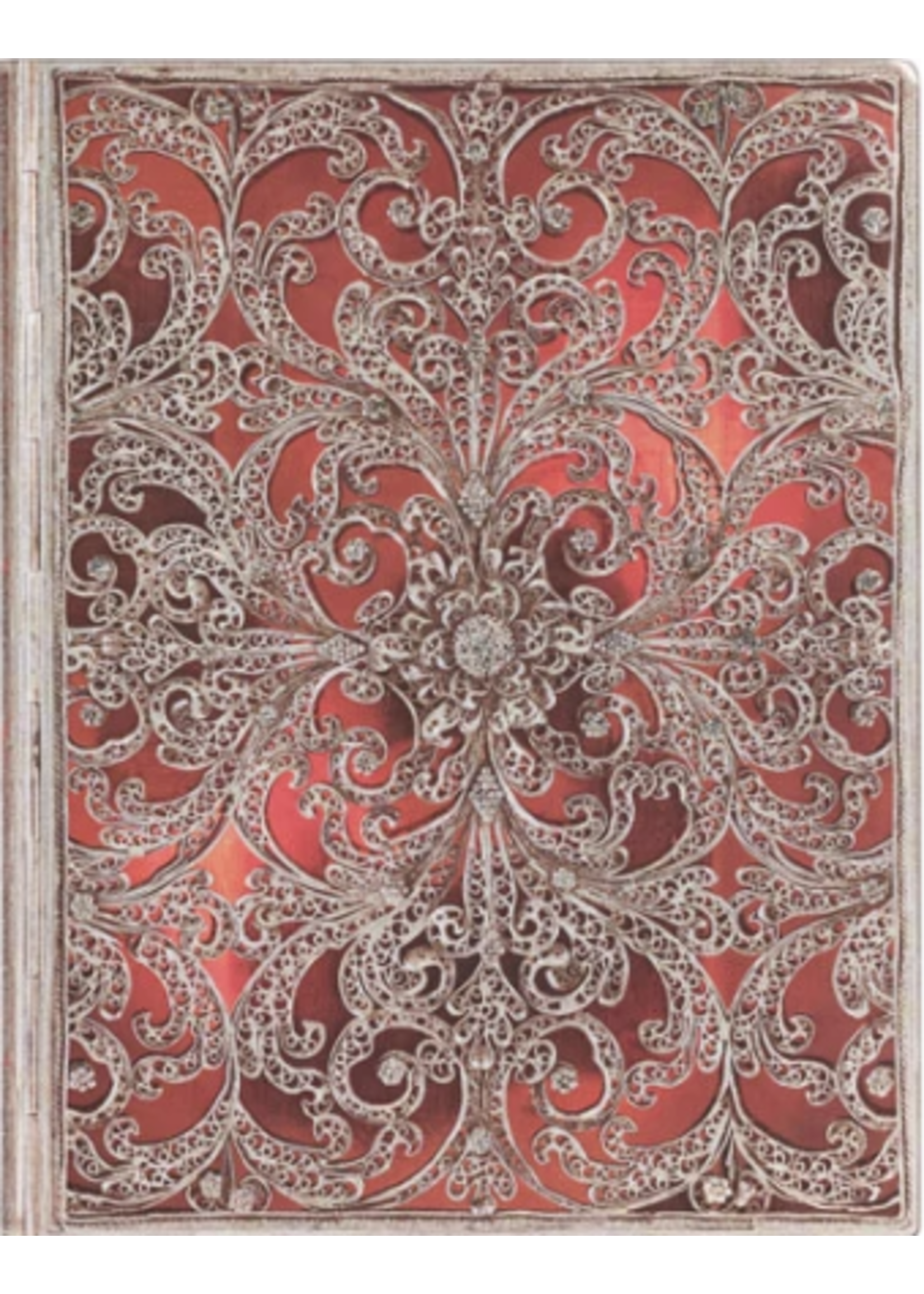 Garnet: Ultra Lined Journal (Silver Filigree Collection)