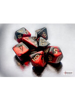 MINI GEMINI 7-DIE SET BLACK-RED/GOLD - CHESSEX