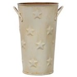 Cream Flower  Bucket, 7", Star Punches