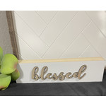 Wood Box Sign "Blessed" Rasied Letters