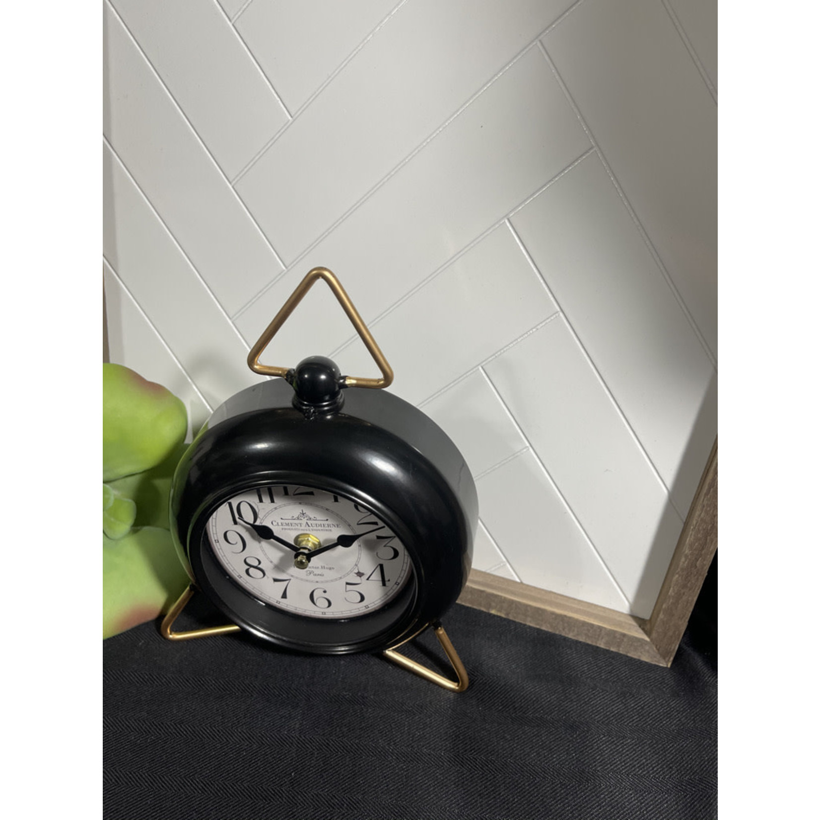 Table Clock - Black w/ Gold Accent