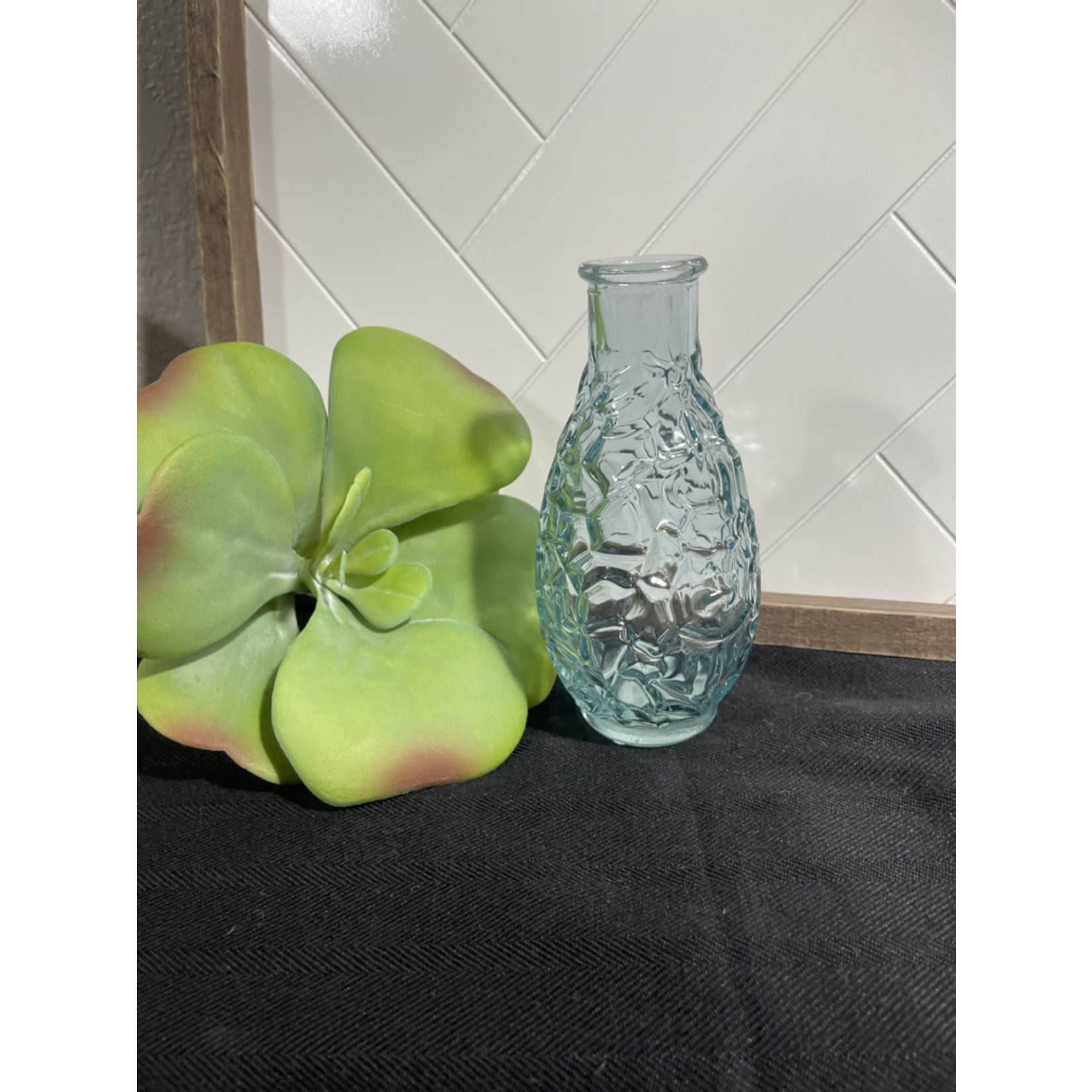 Glass Bumpy Vase - Light Blue