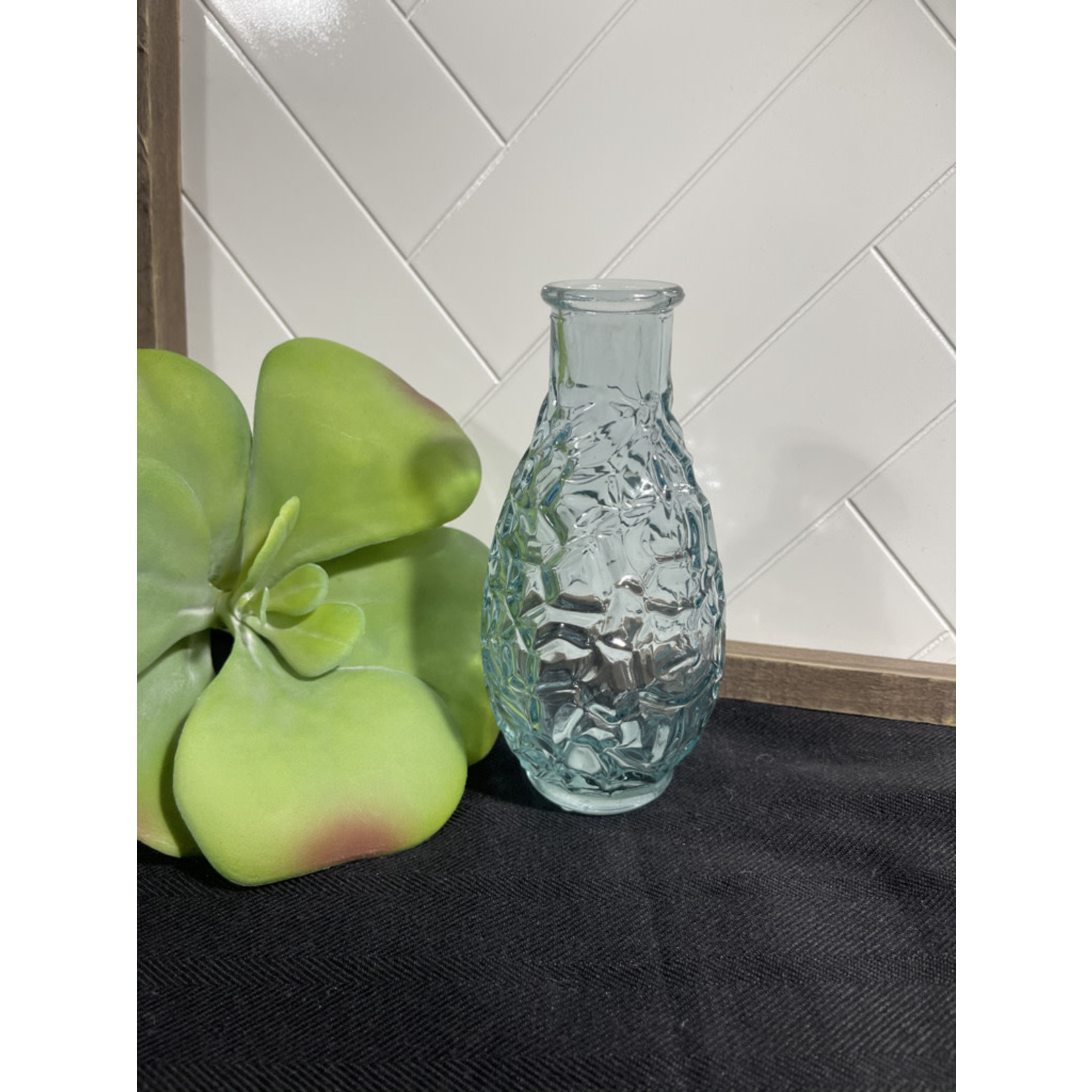 Glass Bumpy Vase - Light Blue