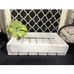 Small Wooden Tray with Handles - White